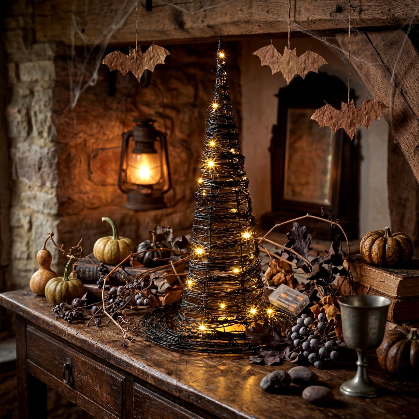 Woven Lit Fall Pumpkin