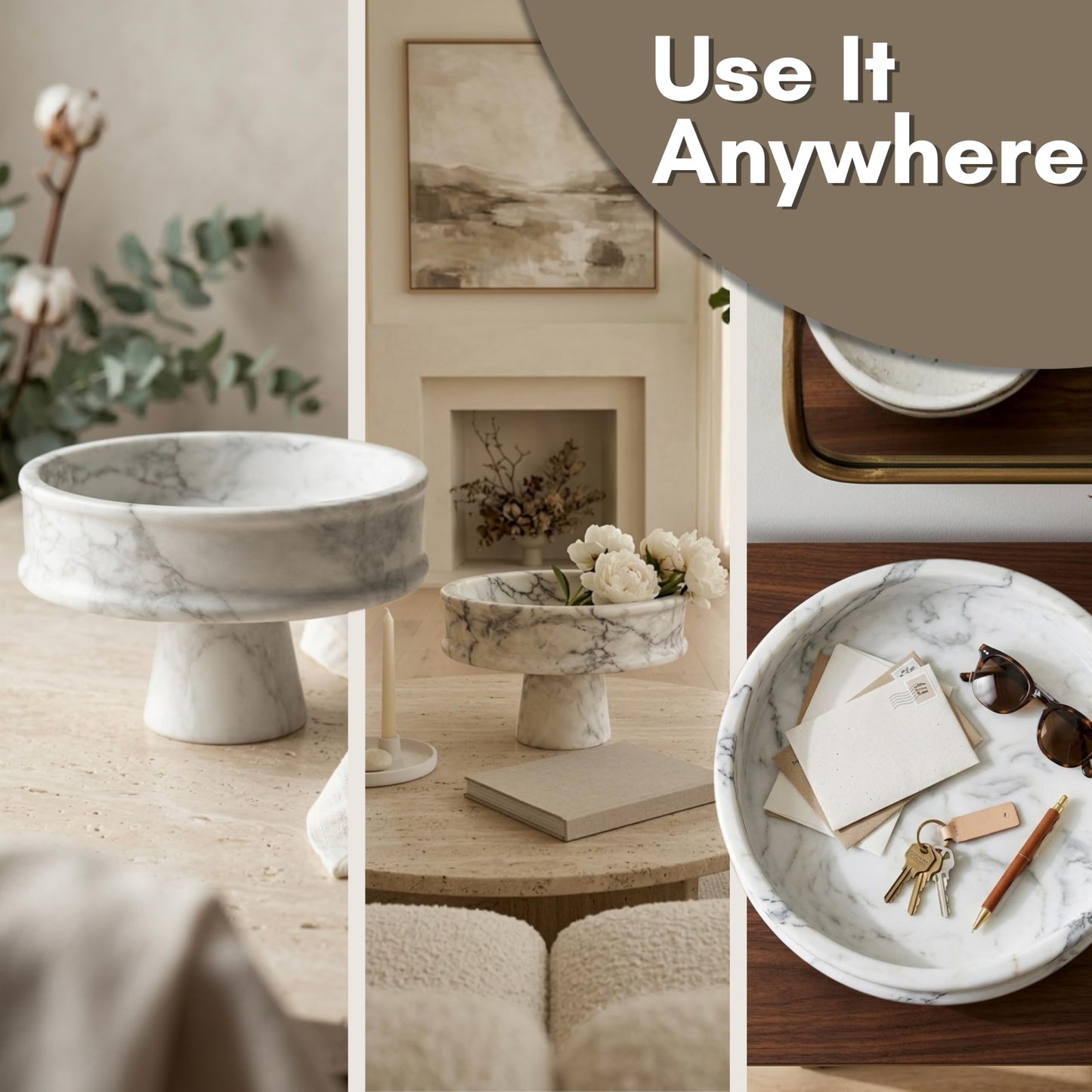 Marble Pedestal Bowl