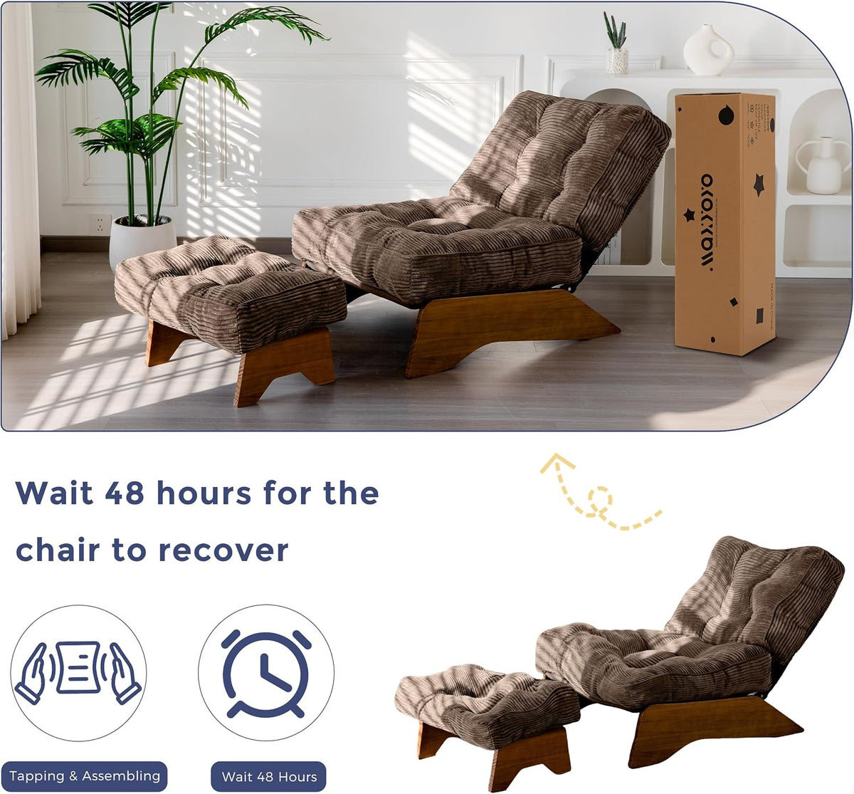Lounge Chair with Ottoman and with Adjustable Backrest