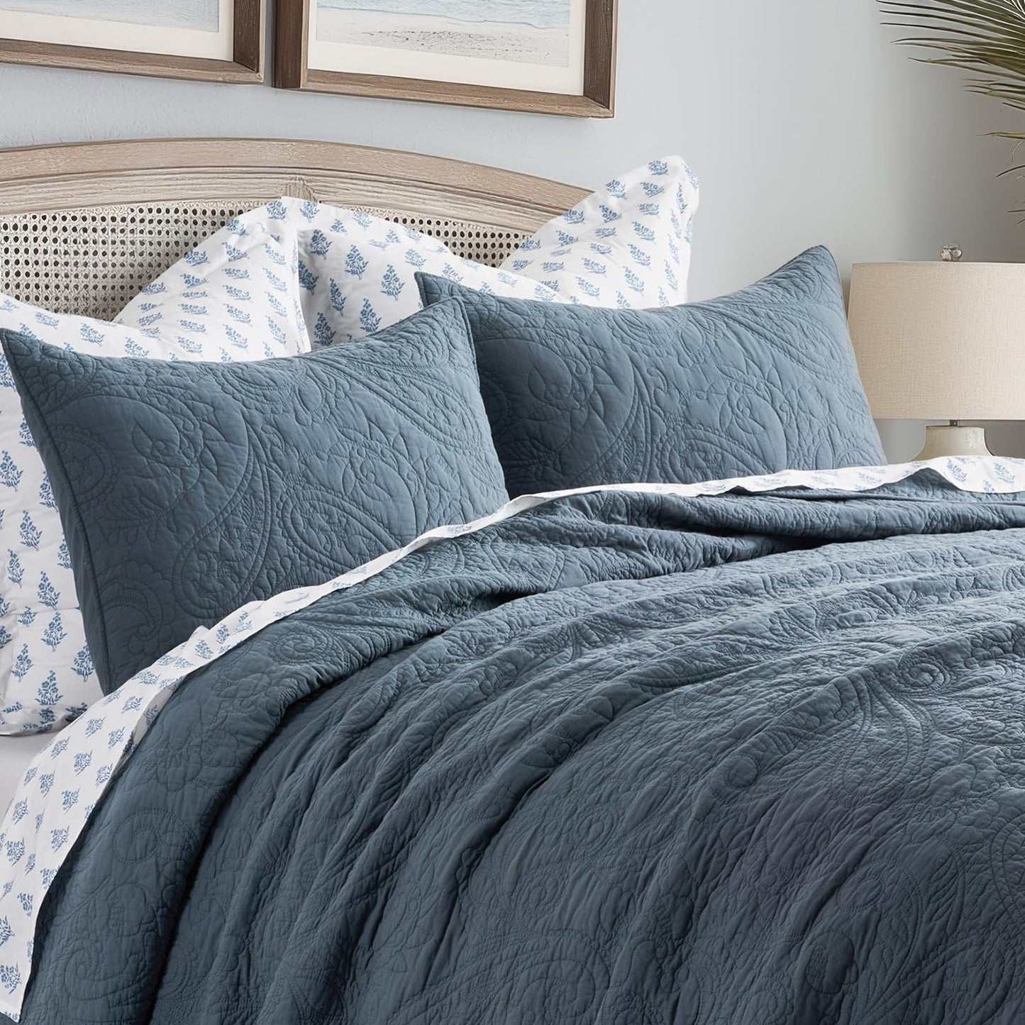 100% Cotton Scallop Quilt Set