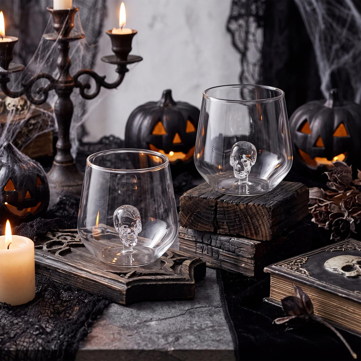 2 Pcs Halloween Wine Glass 12oz