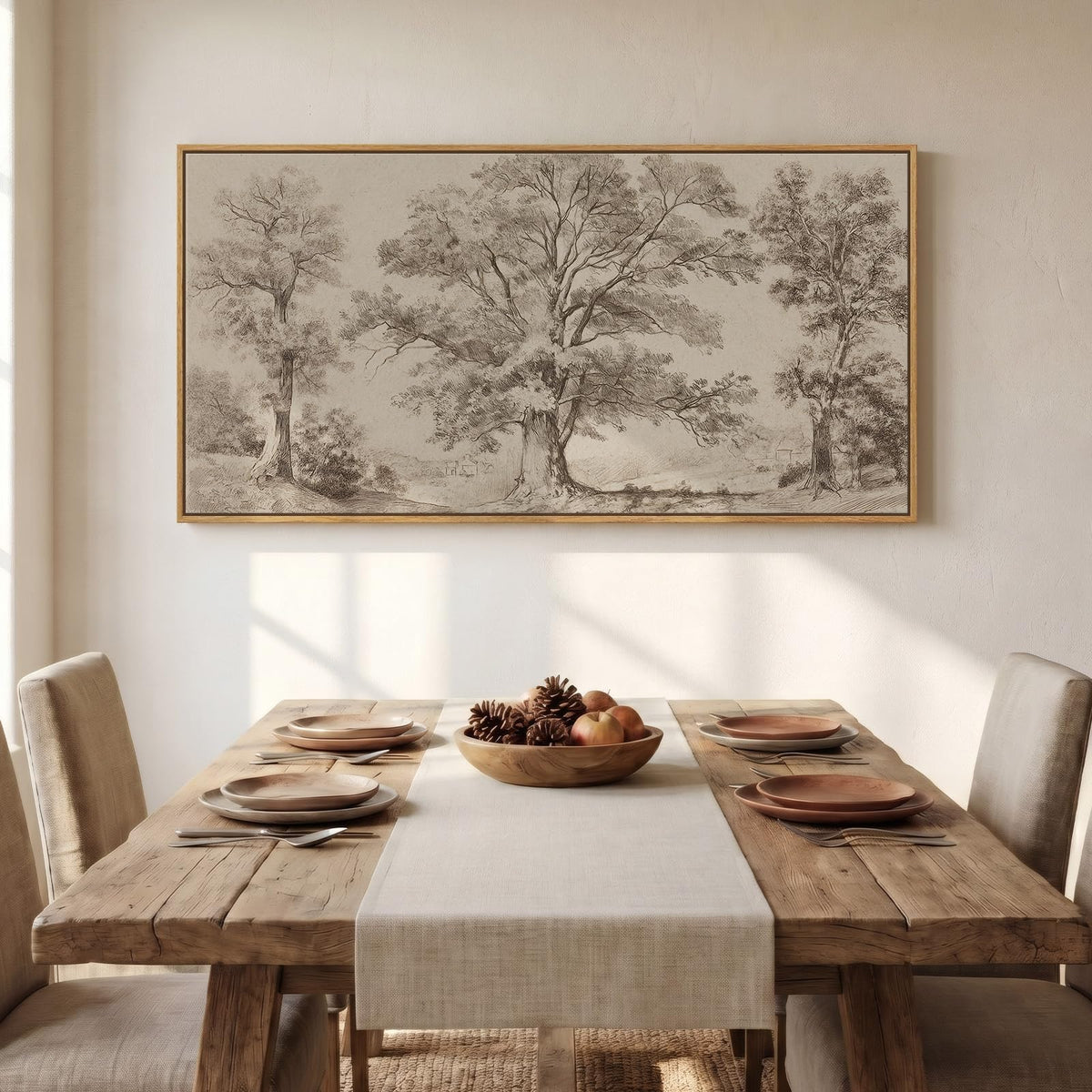 Framed Vintage Landscape Wall Art 60x30 Inch
