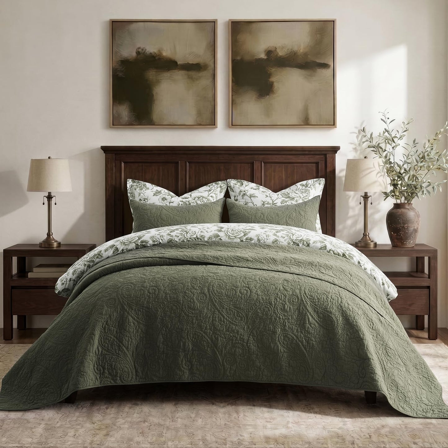 100% Cotton Scallop Quilt Set