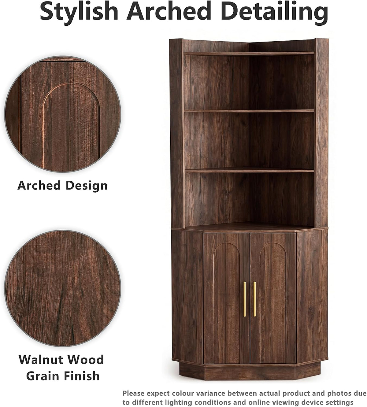 71" Tall Corner Cabinet with Storage