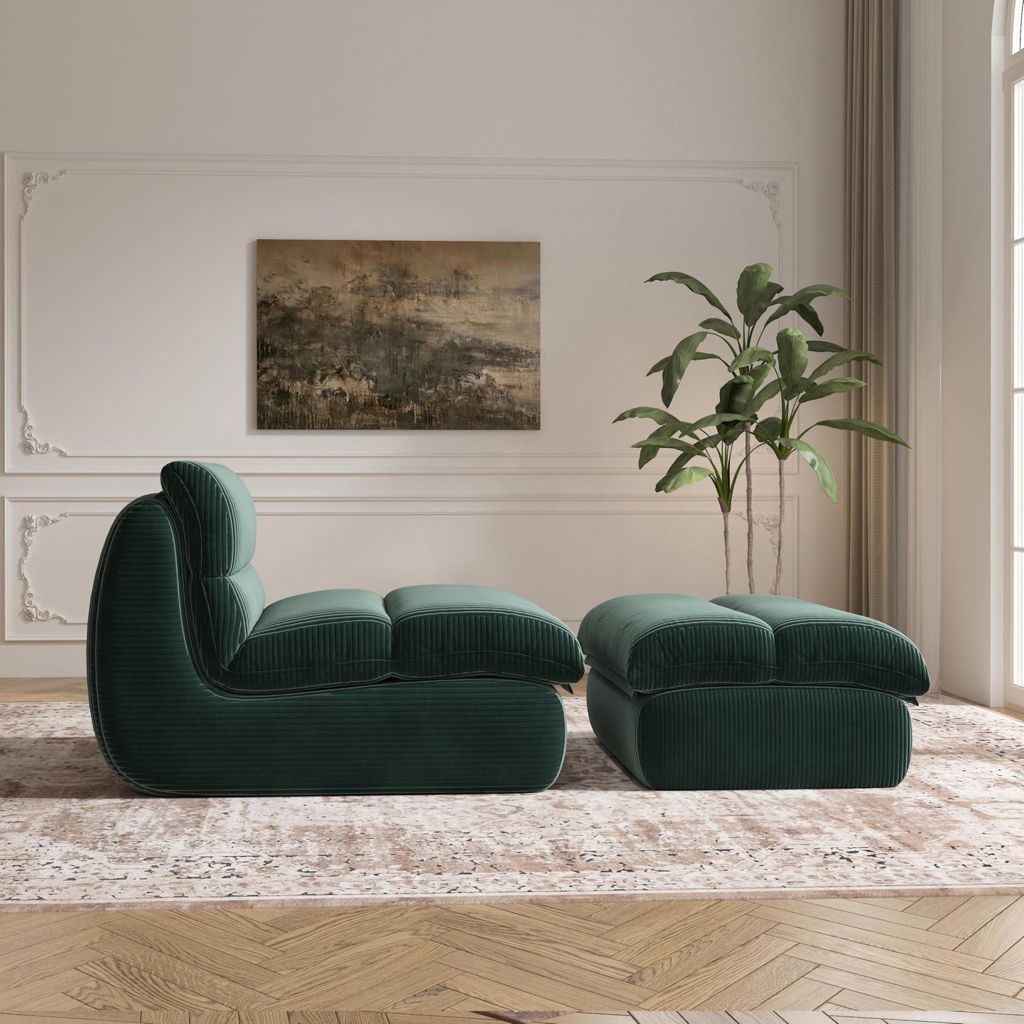 Cozy Comfy Bean Bag Chair with Ottoman