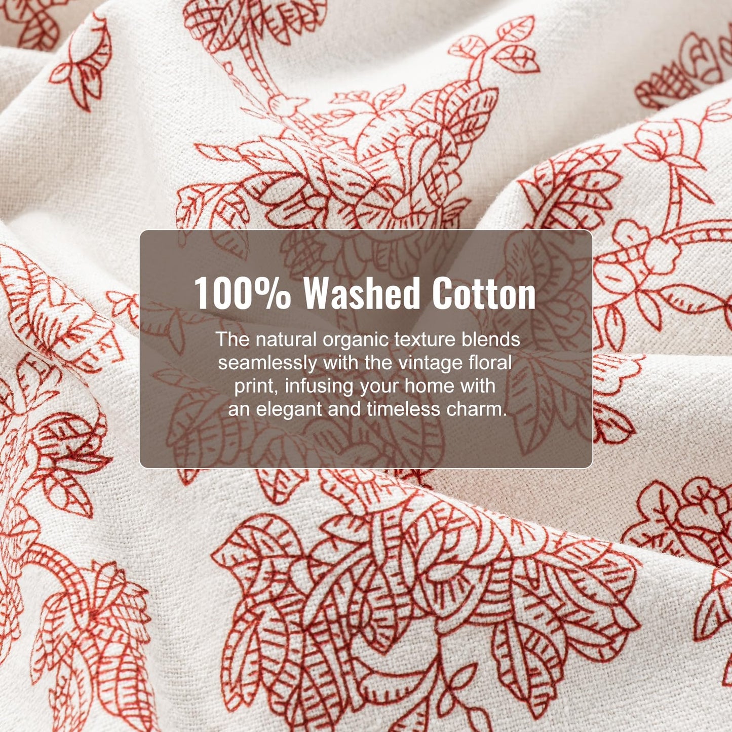 100% Cotton French Pastoral Kitchen Towels Set of 2, Decorative Flour Sack Tea Towels with Hanging Loop 18x25 Inch Absorbent Dish Cloths Farmhouse Home Decor, Brown
