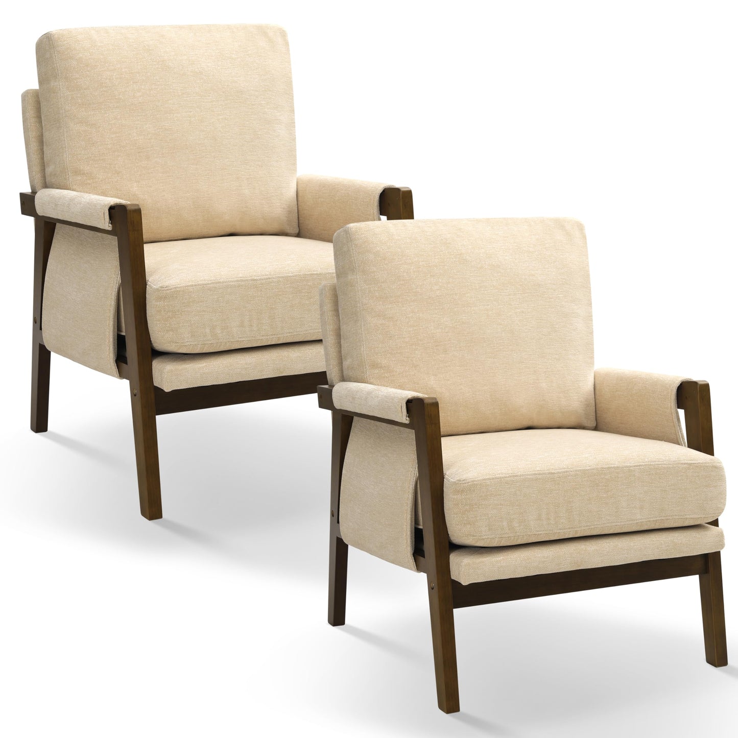 Modern Accent Armchair_Solid Wood