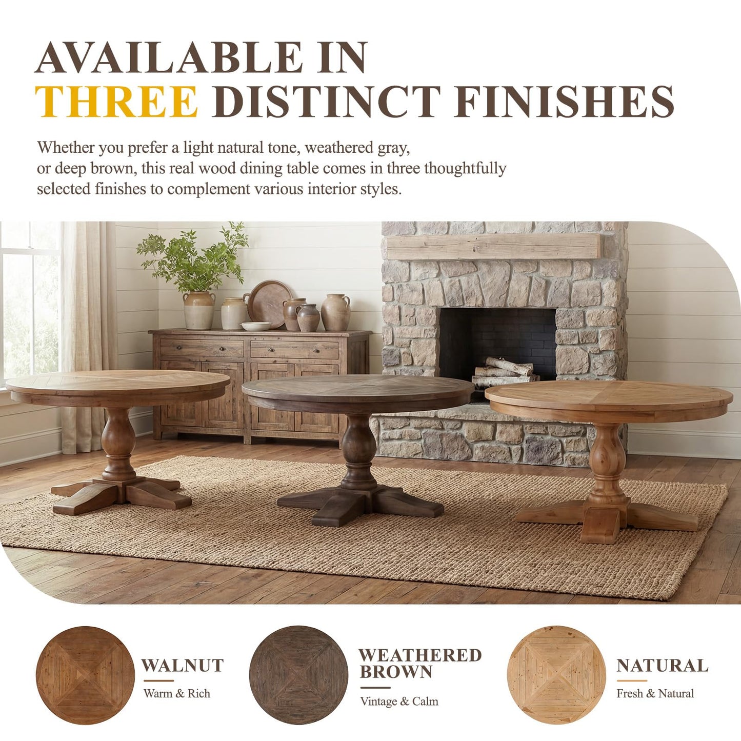 60" Round Dining Kitchen Table