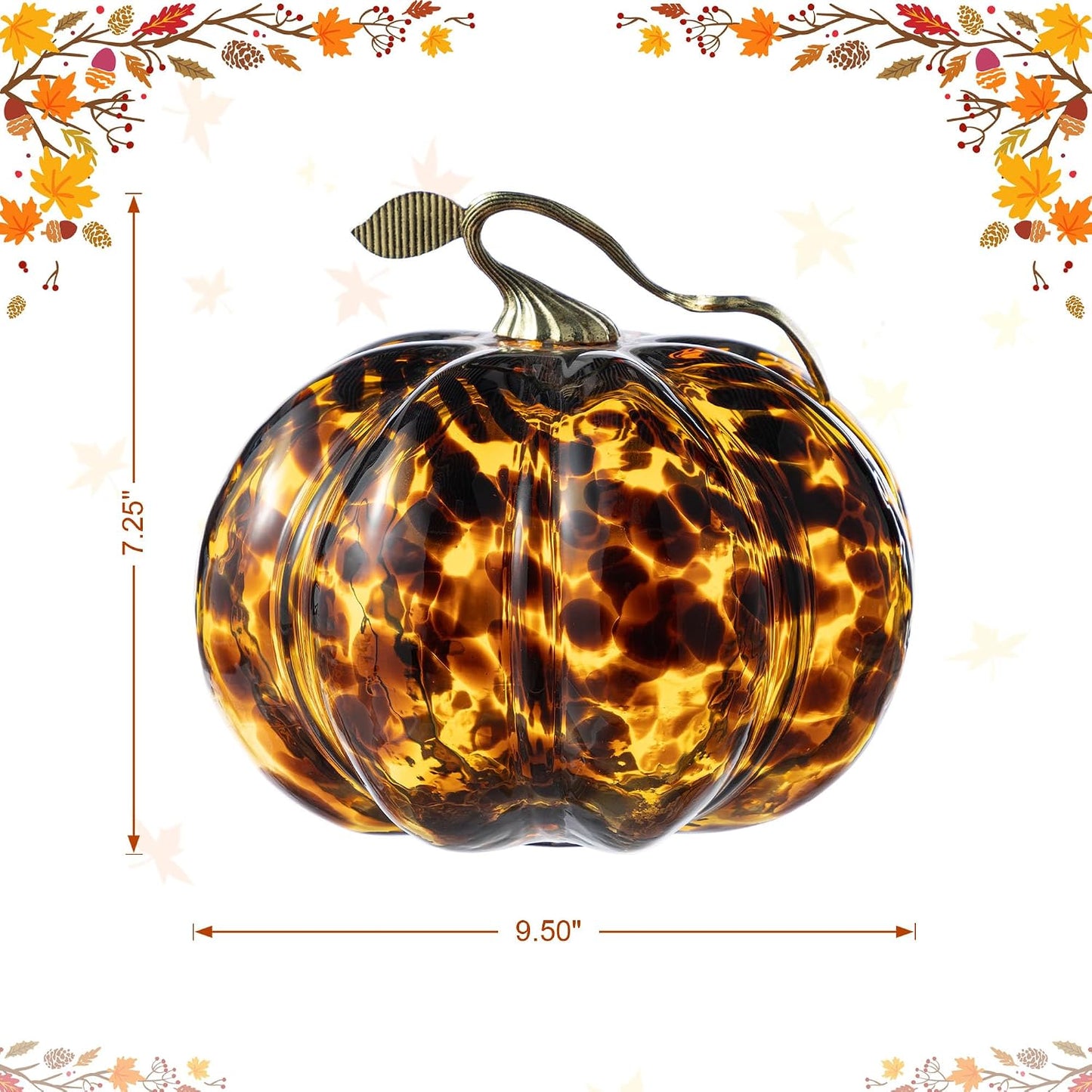 Amber Glass Pumpkin Decor