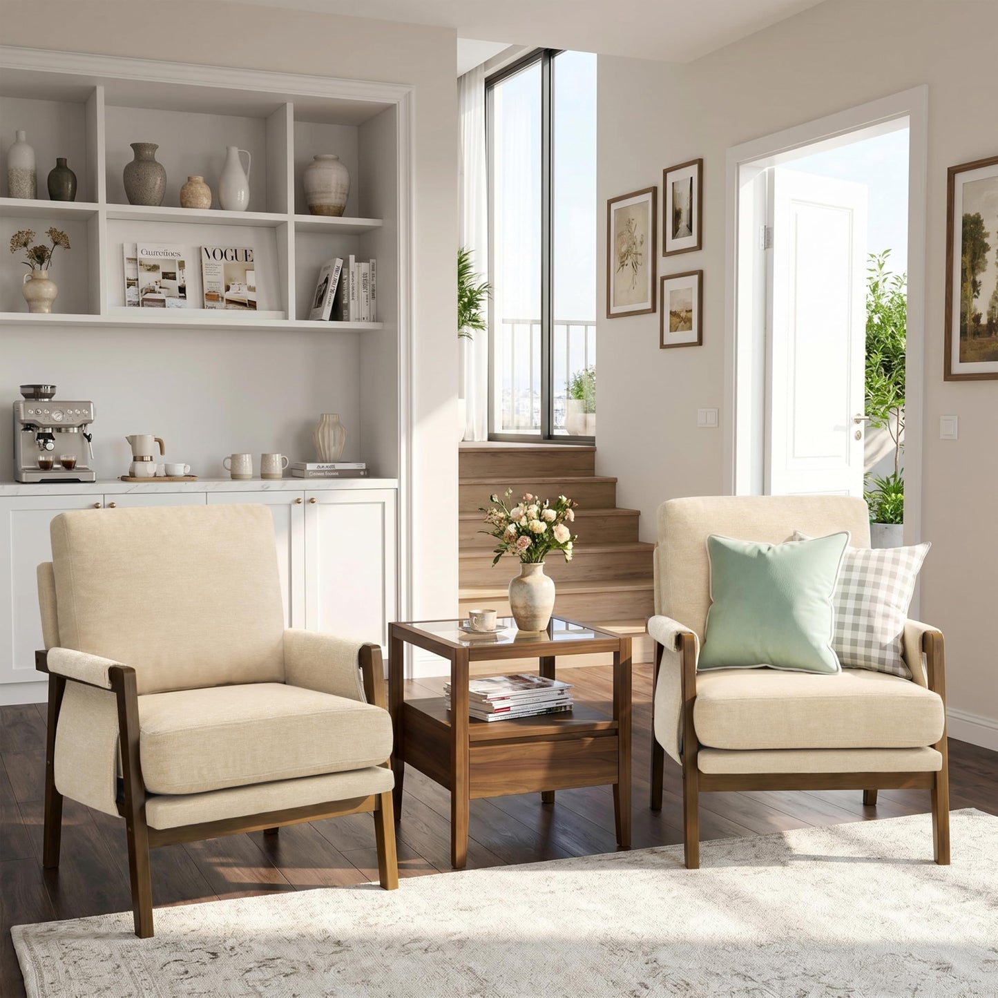 Modern Accent Armchair_Solid Wood