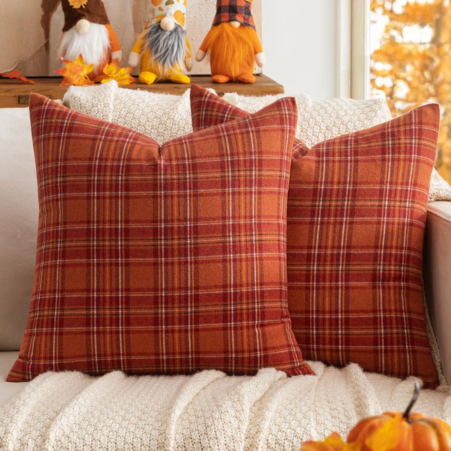 Fall Plaid Pillow Covers