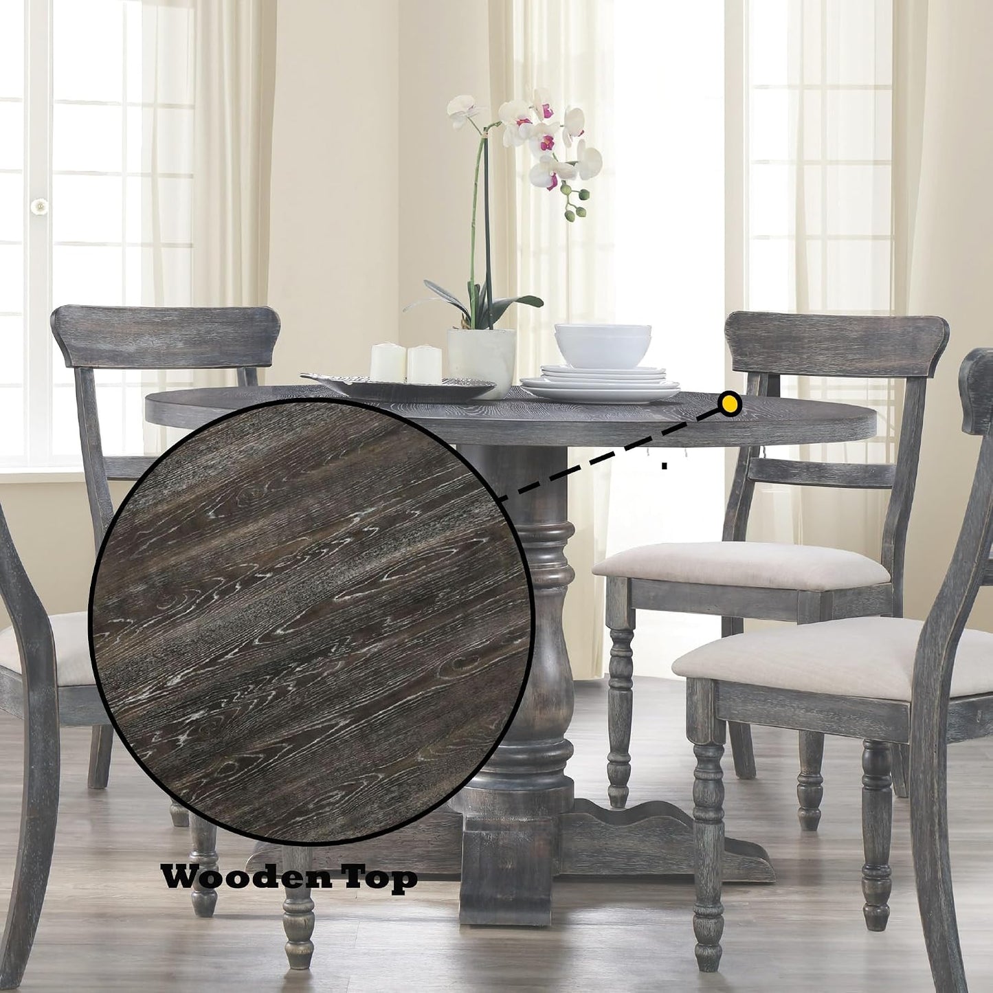 47" Round Pedestal Dining Table