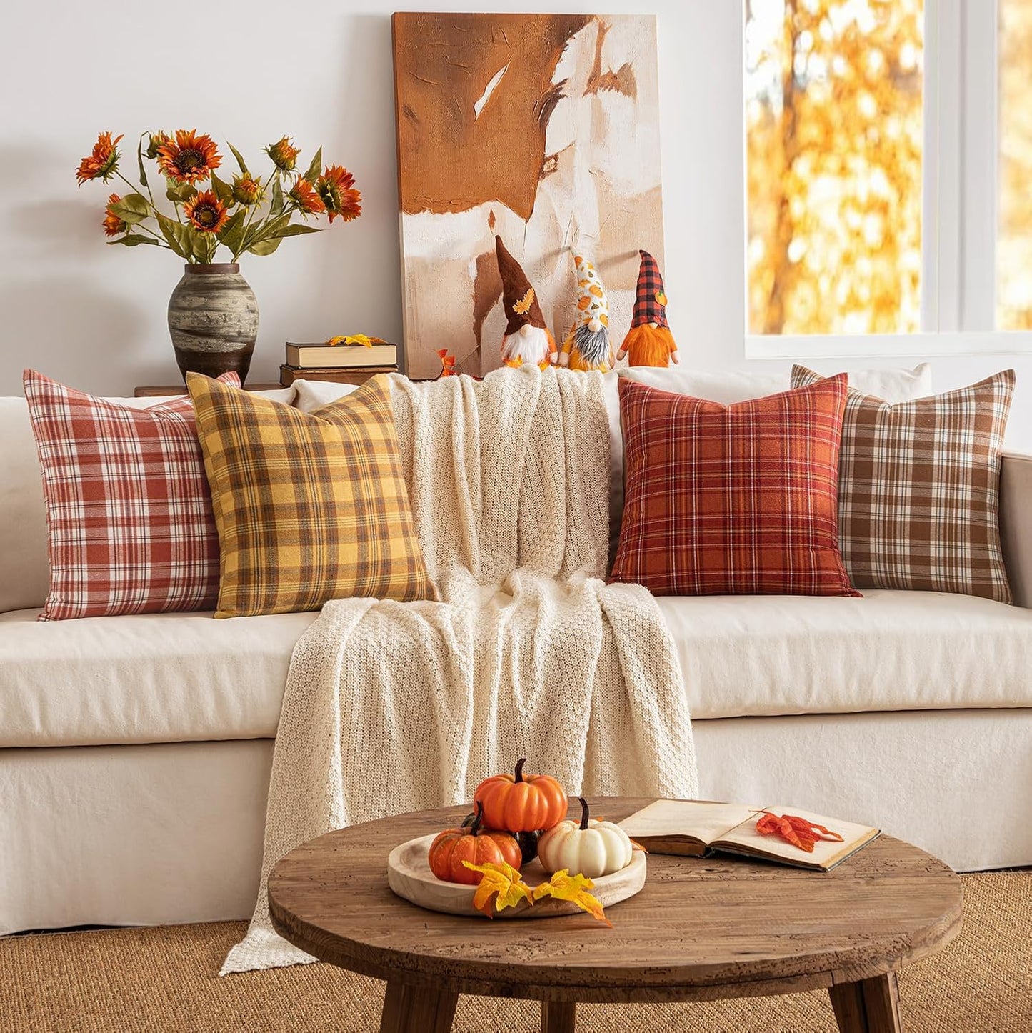 Fall Plaid Pillow Covers