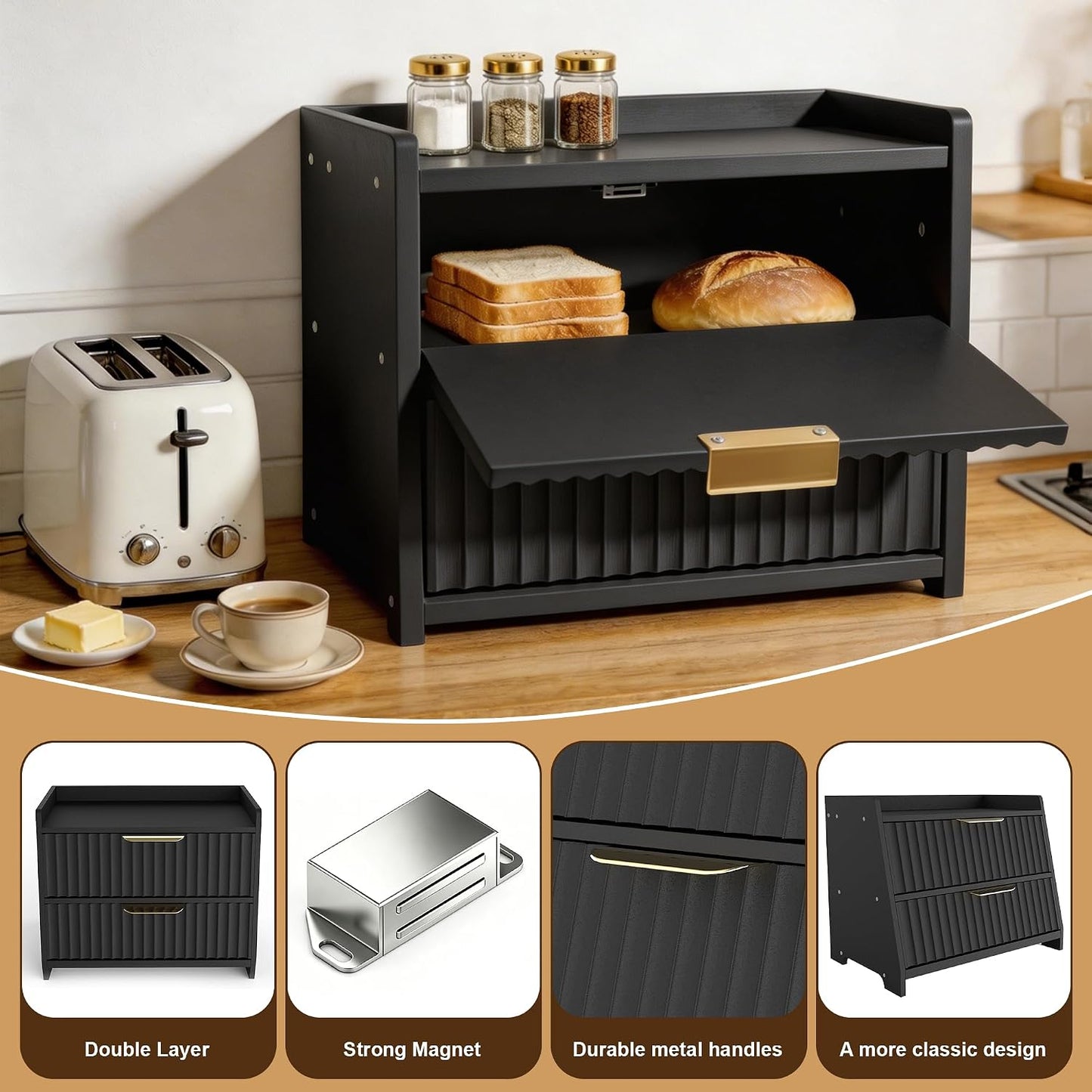 Elevated Bread Storage Cabinet