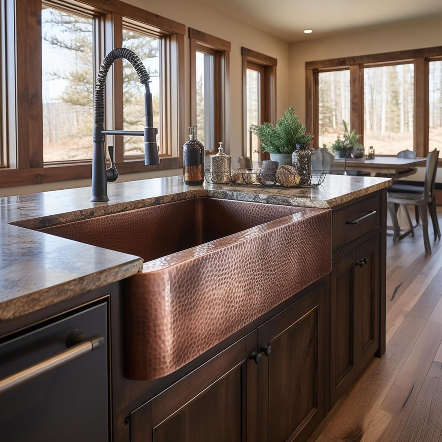 Sinkology Lange Copper 32" Single Bowl Undermount Farmhouse Apron-Front Kitchen Sink
