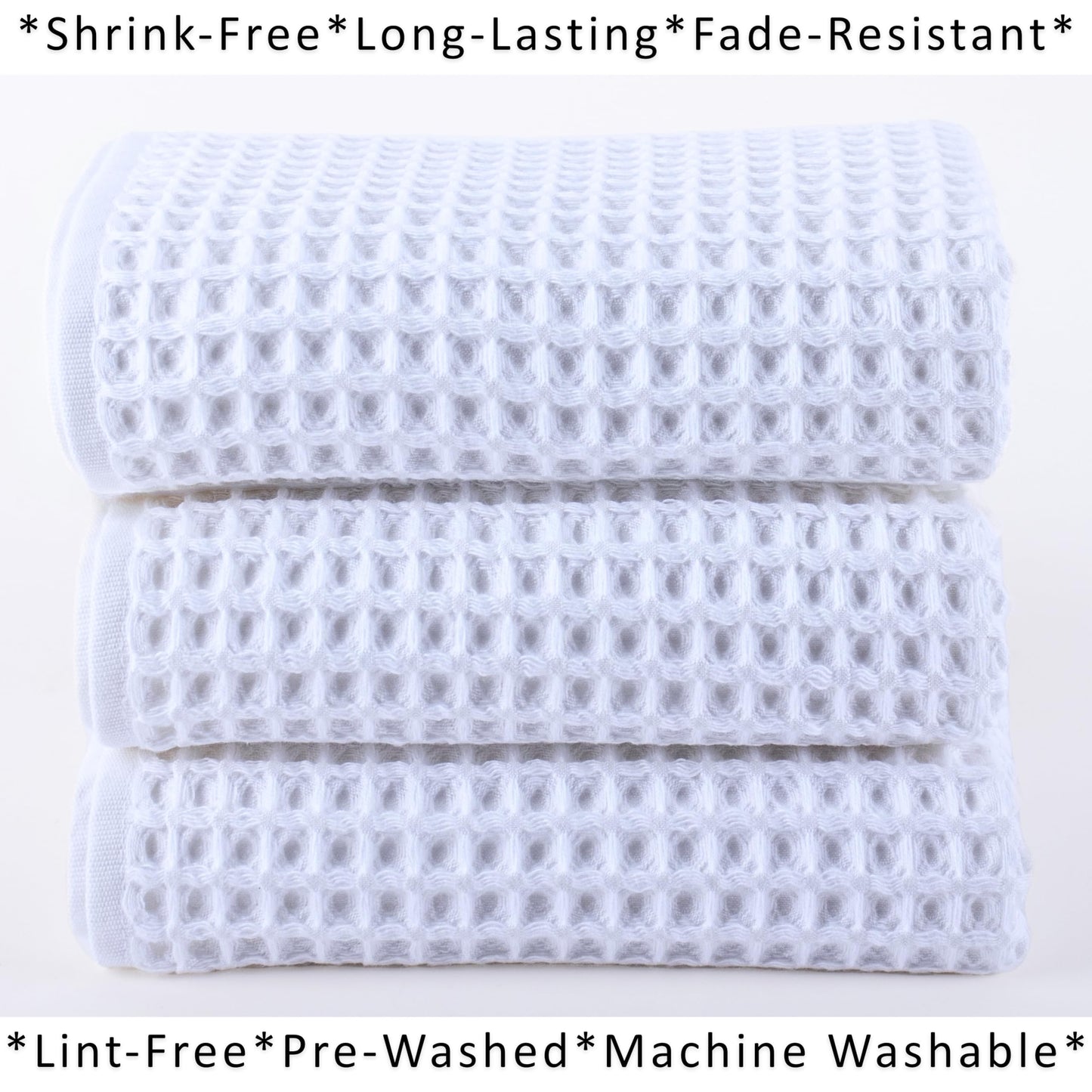 PÜSKÜL Organic Waffle Kitchen Towel Pure 100% Turkish Cotton Set of 3 Natural Raw-Undyed Towel - Premium Quality Soft Quick-Dry Absorbent Lint-Free Hand & Dish Towels Large 32X16 (3, Natural Beige)