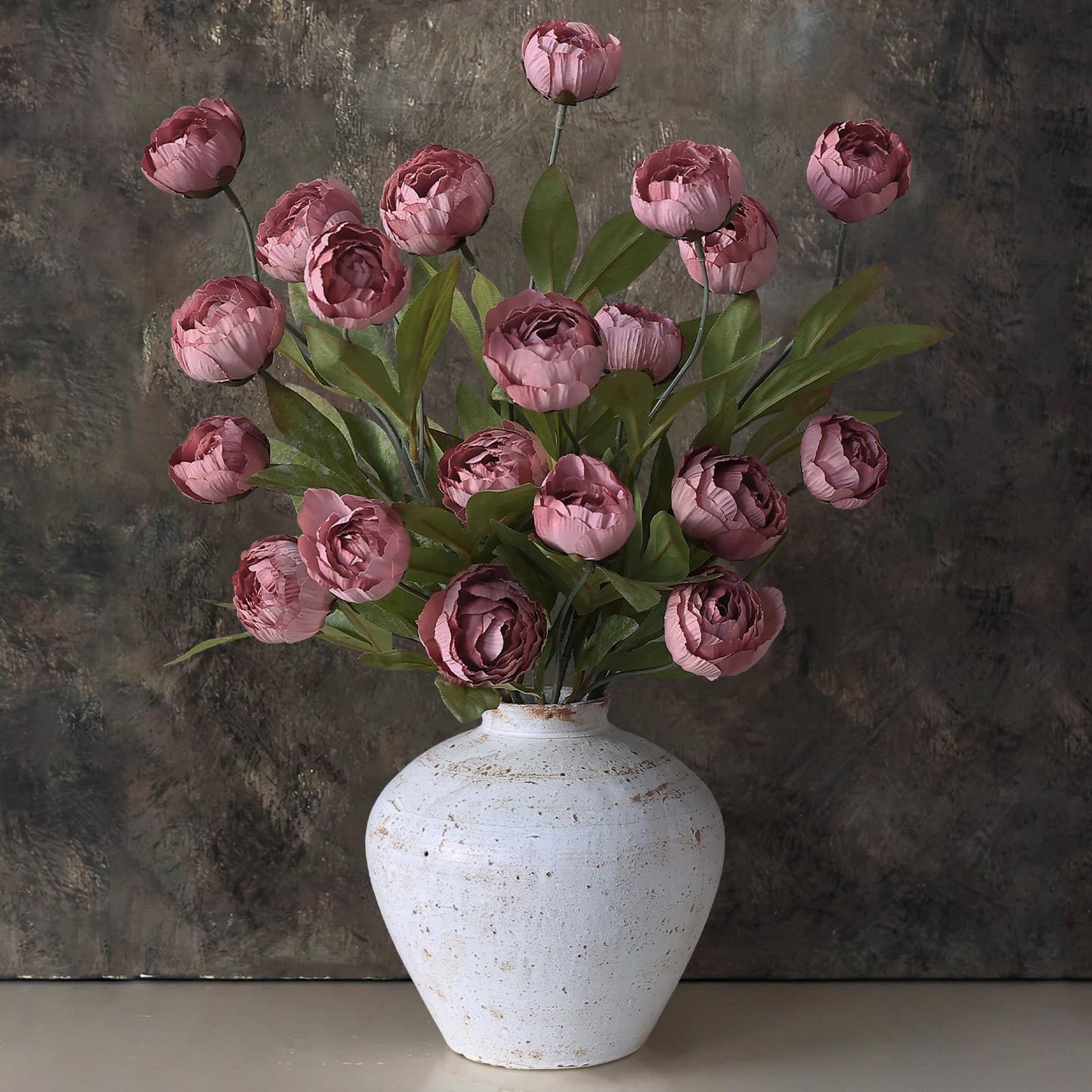 6 Pcs Faux Silk Peony Artificial Flowers 27" Stems