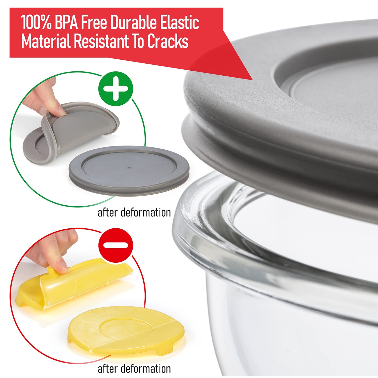 Glass Container Set with Acacia Lids - 4 Stackable Meal Prep Containers. Durable heat resistant Inert Borosilicate Glass