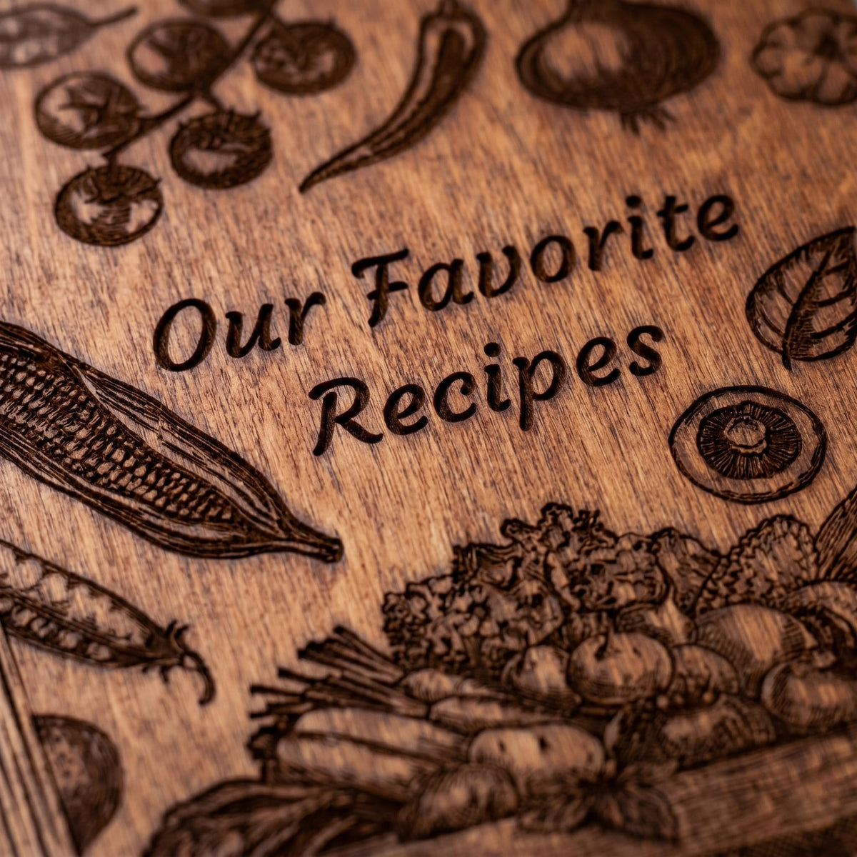 Wooden Recipe Book Engraved Journal