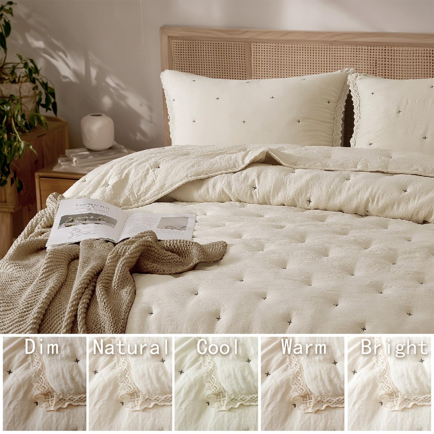 Lightweight Quilt Bedding Set with 1 Pillow Sham