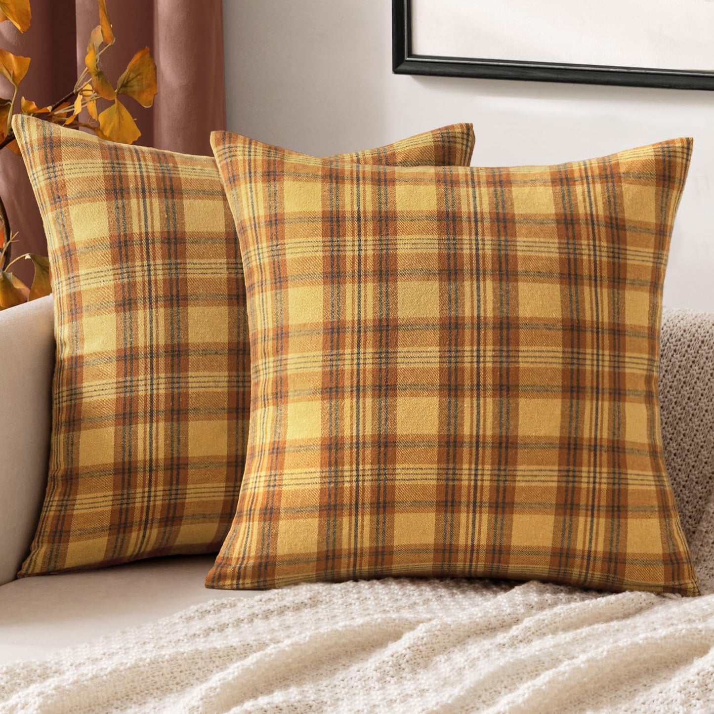 Fall Plaid Pillow Covers