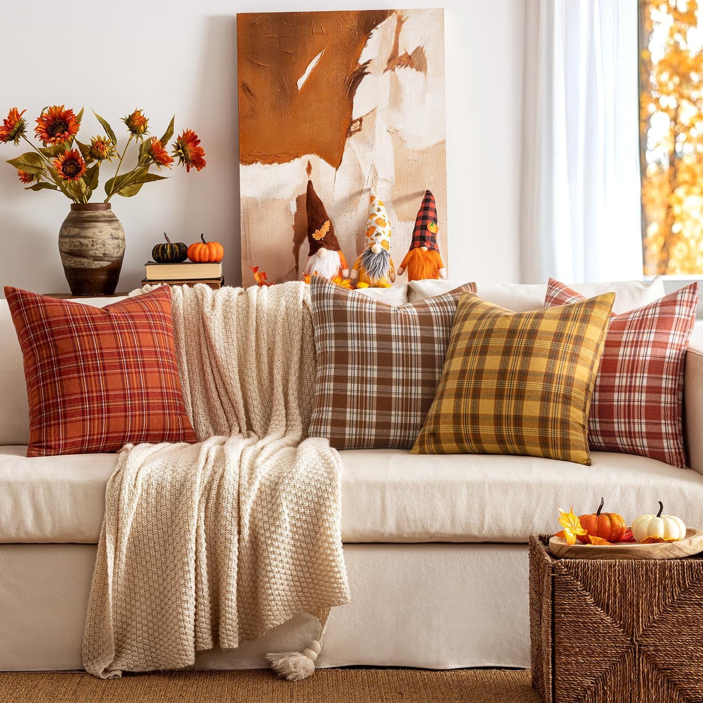 Fall Plaid Pillow Covers