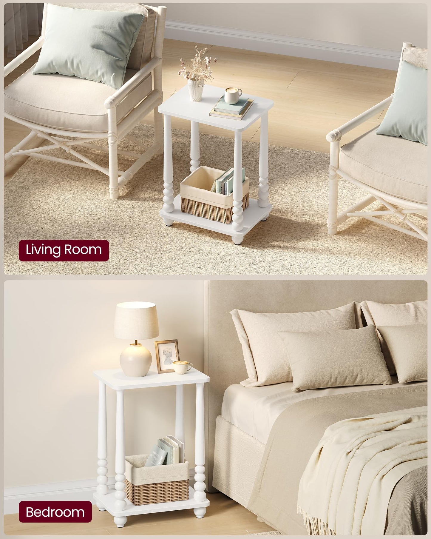 Solid Wood Accent Nightstand