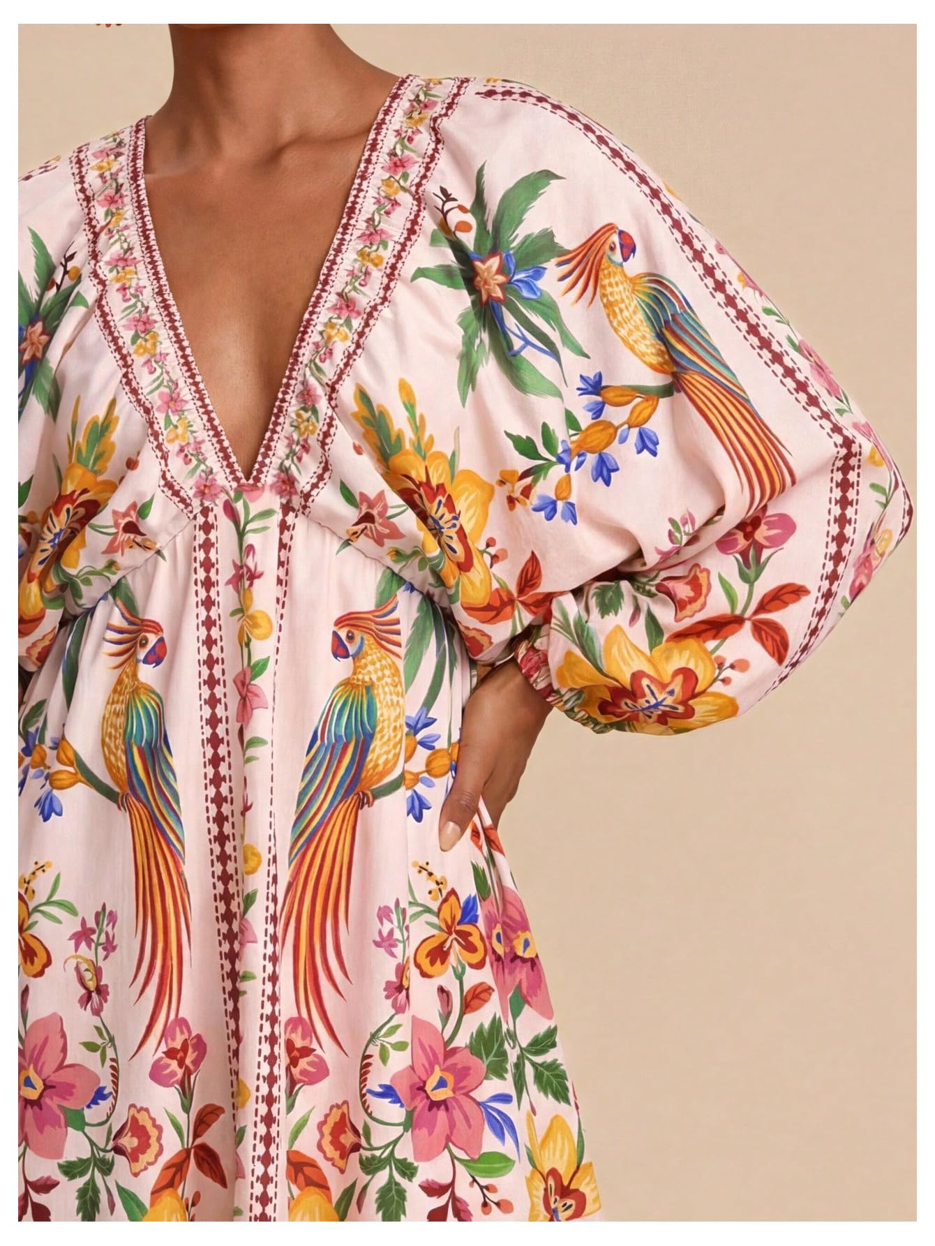 Women's Boho Floral Mini Dresses