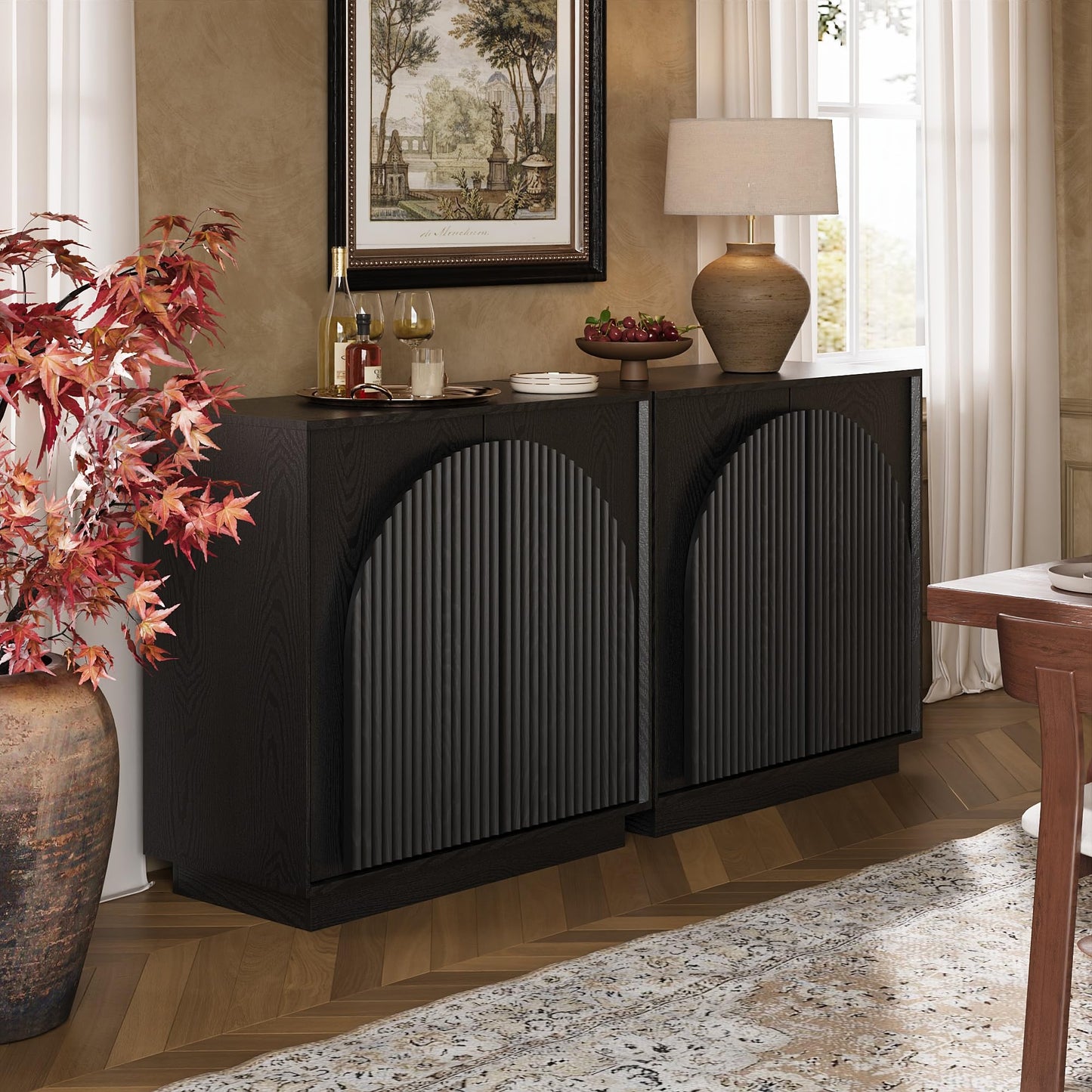 Modern Buffet Cabinet / Sideboard with Storage with Wave Design