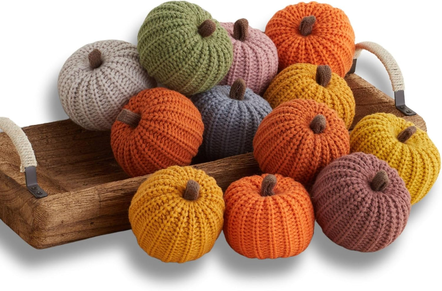 Set of 3 Cozy Knit Pumpkins