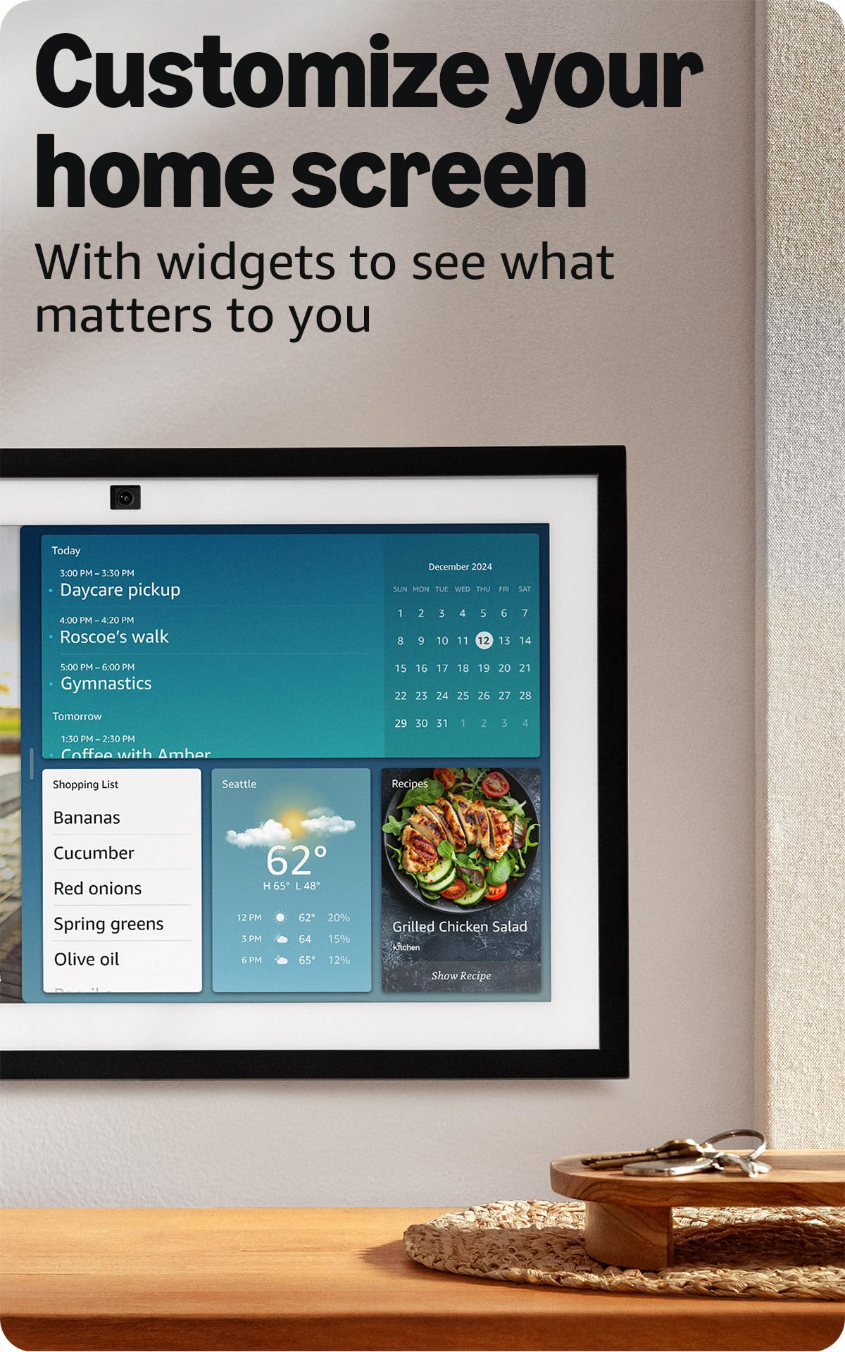 Amazon Echo Show 21 (newest model), Full HD 21" kitchen hub for home organization, with built-in Fire TV, Designed for Alexa+