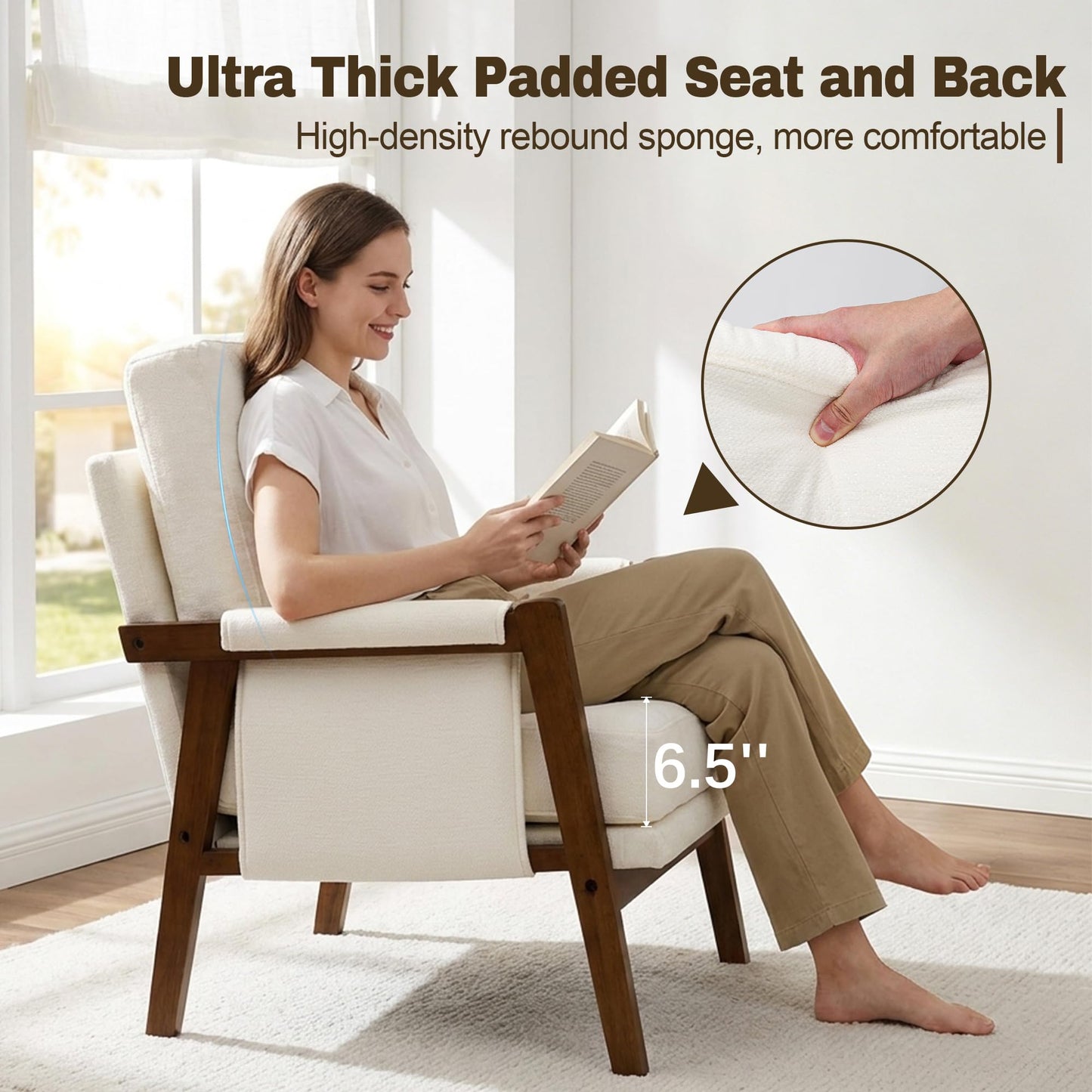 Modern Accent Armchair_Solid Wood