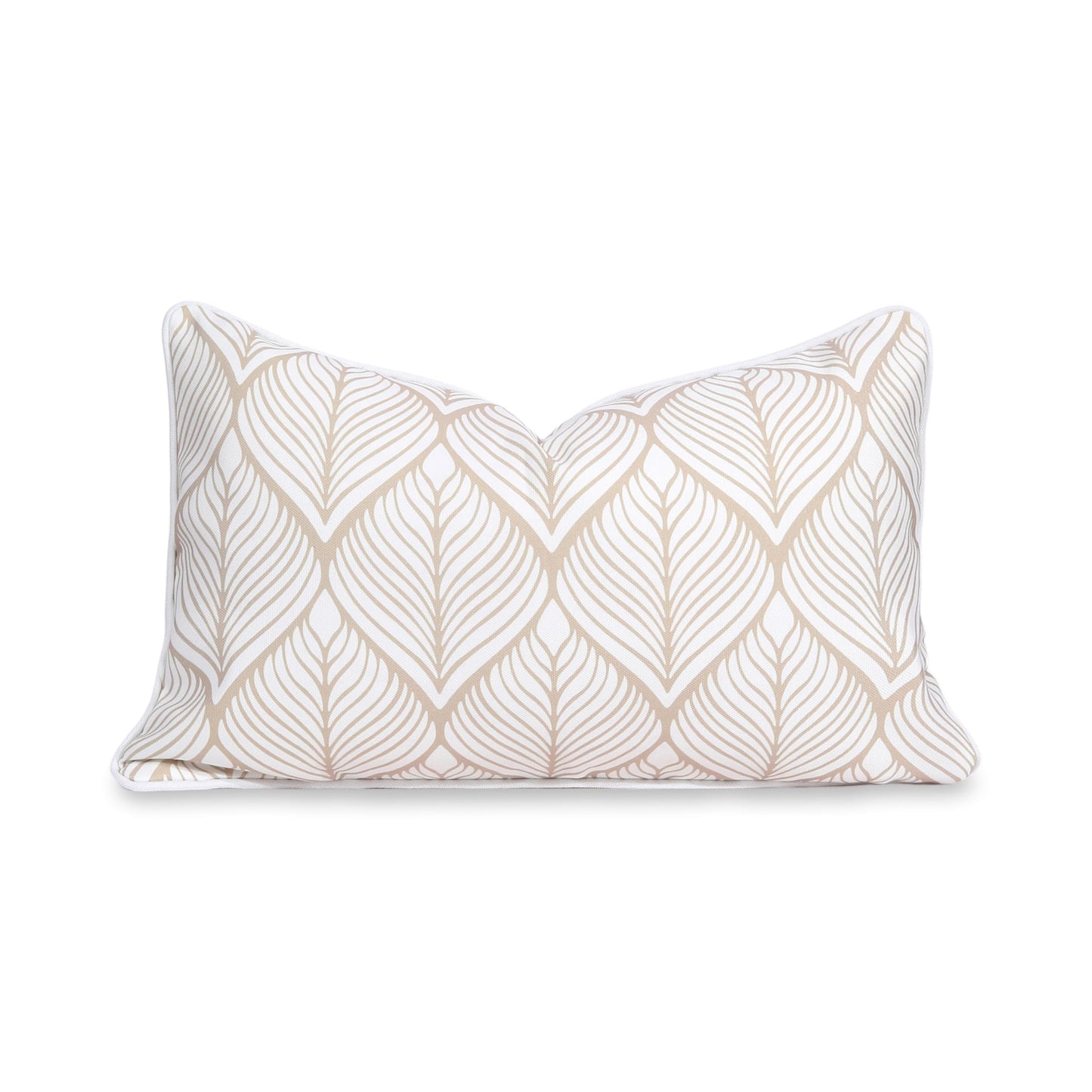 Indoor Outdoor Scalloped Lumbar Pillow Cover 12"x20"