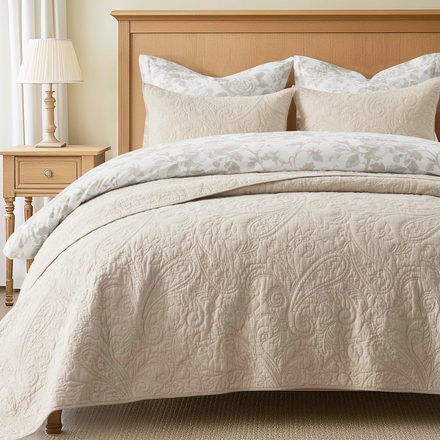 100% Cotton Scallop Quilt Set