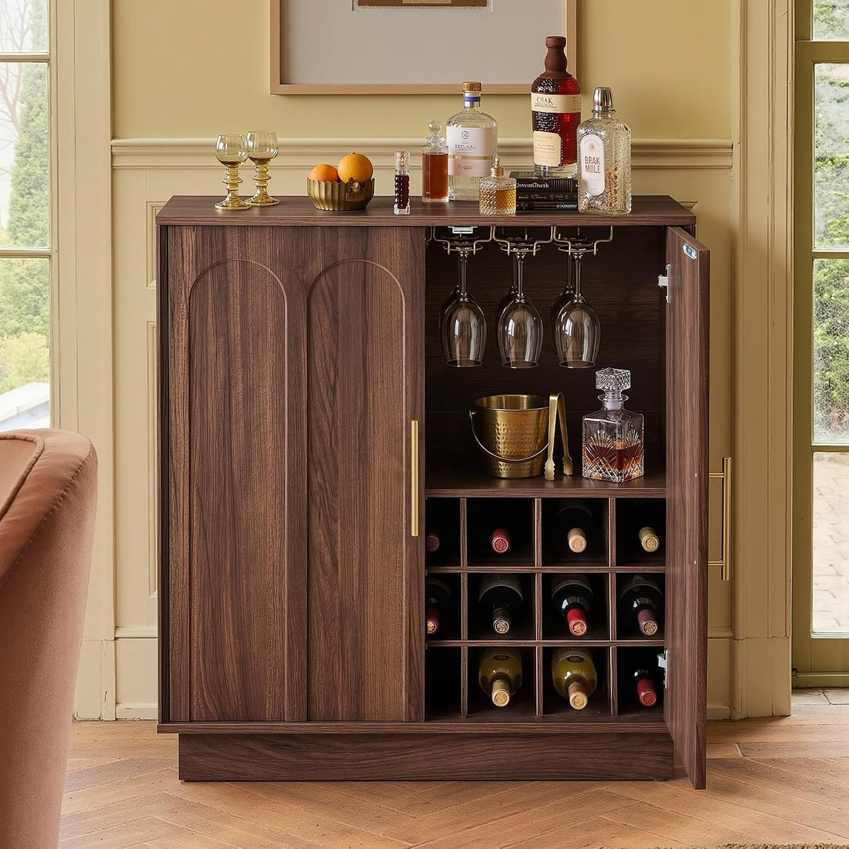 Mid Century Modern Wine Bar Cabinet