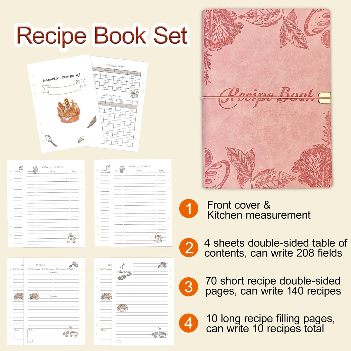 Blank Recipe Leather Cookbook