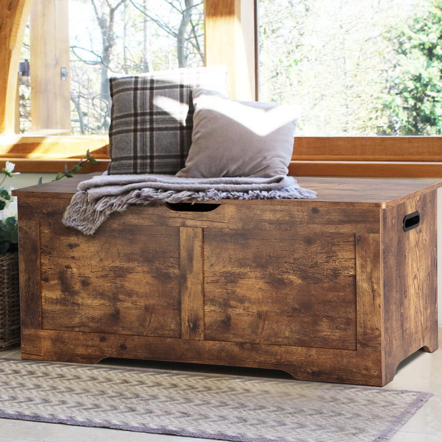 Timberer 47.2" Wooden Extra Large Storage Trunk