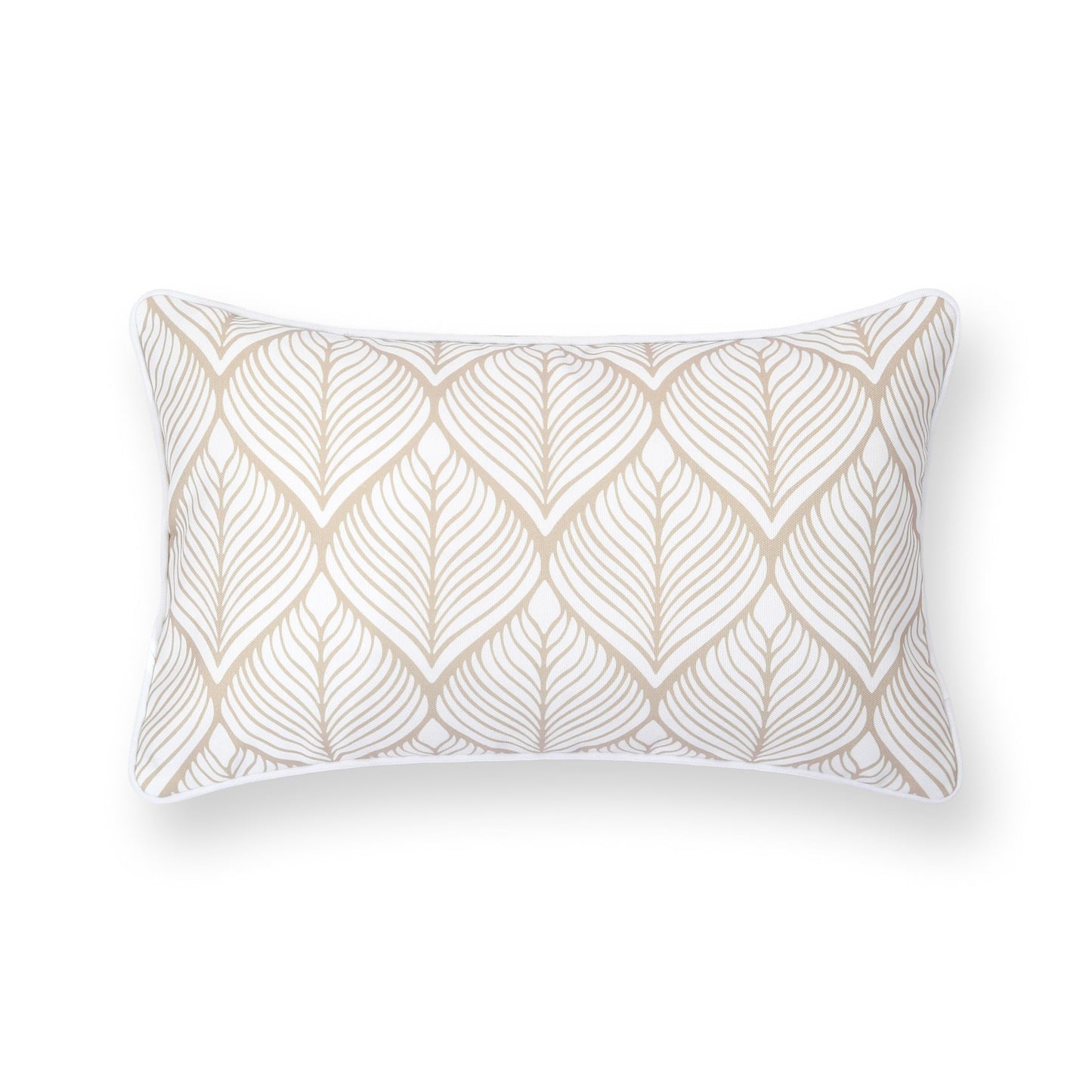 Indoor Outdoor Scalloped Lumbar Pillow Cover 12"x20"