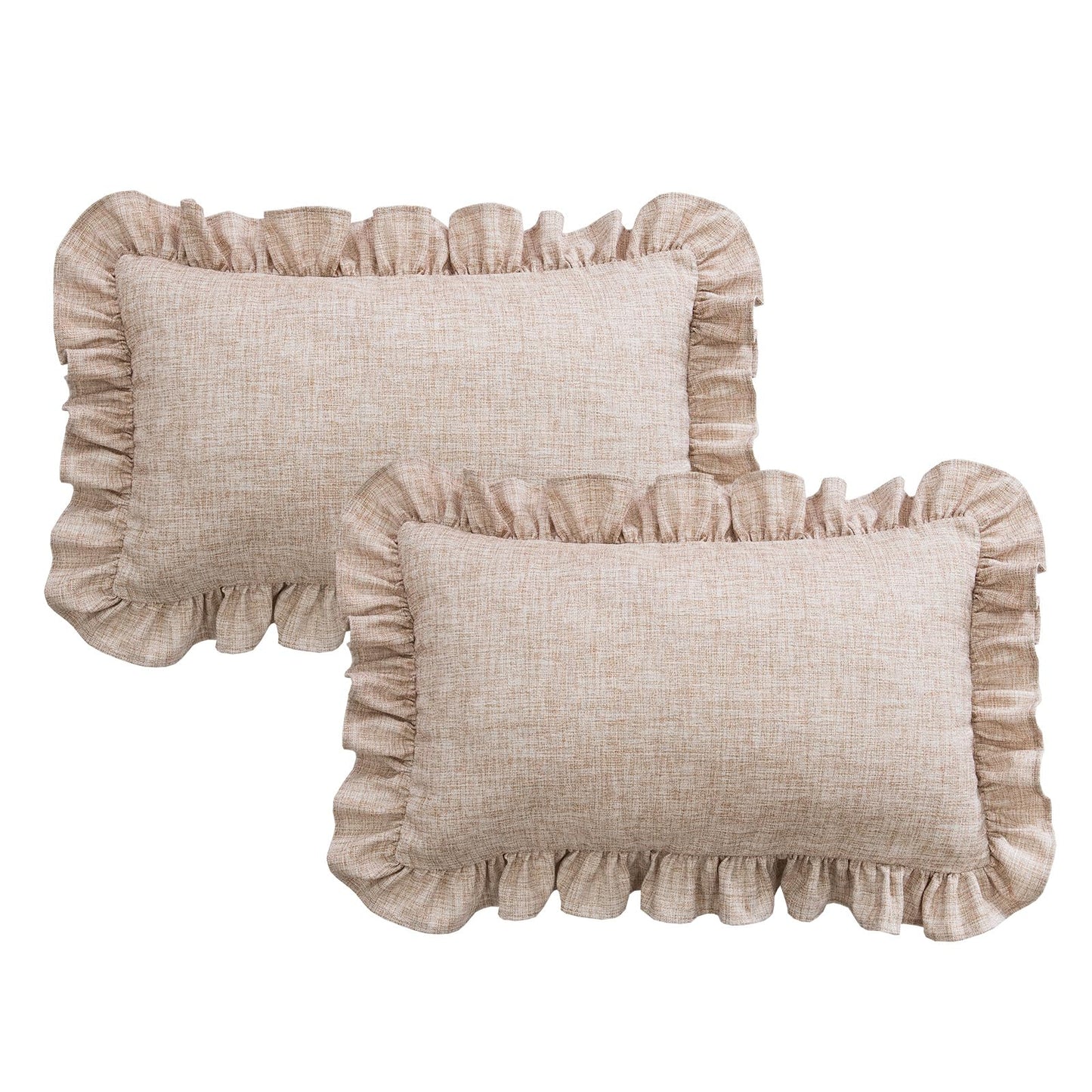 Rustic Classic Linen Style Throw Pillow Covers Set of 2
