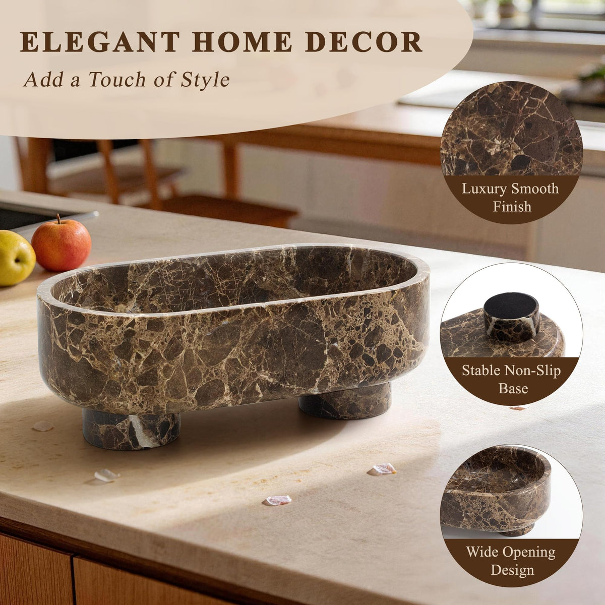 Natural Calacatta Viola Oval Marble Bowl