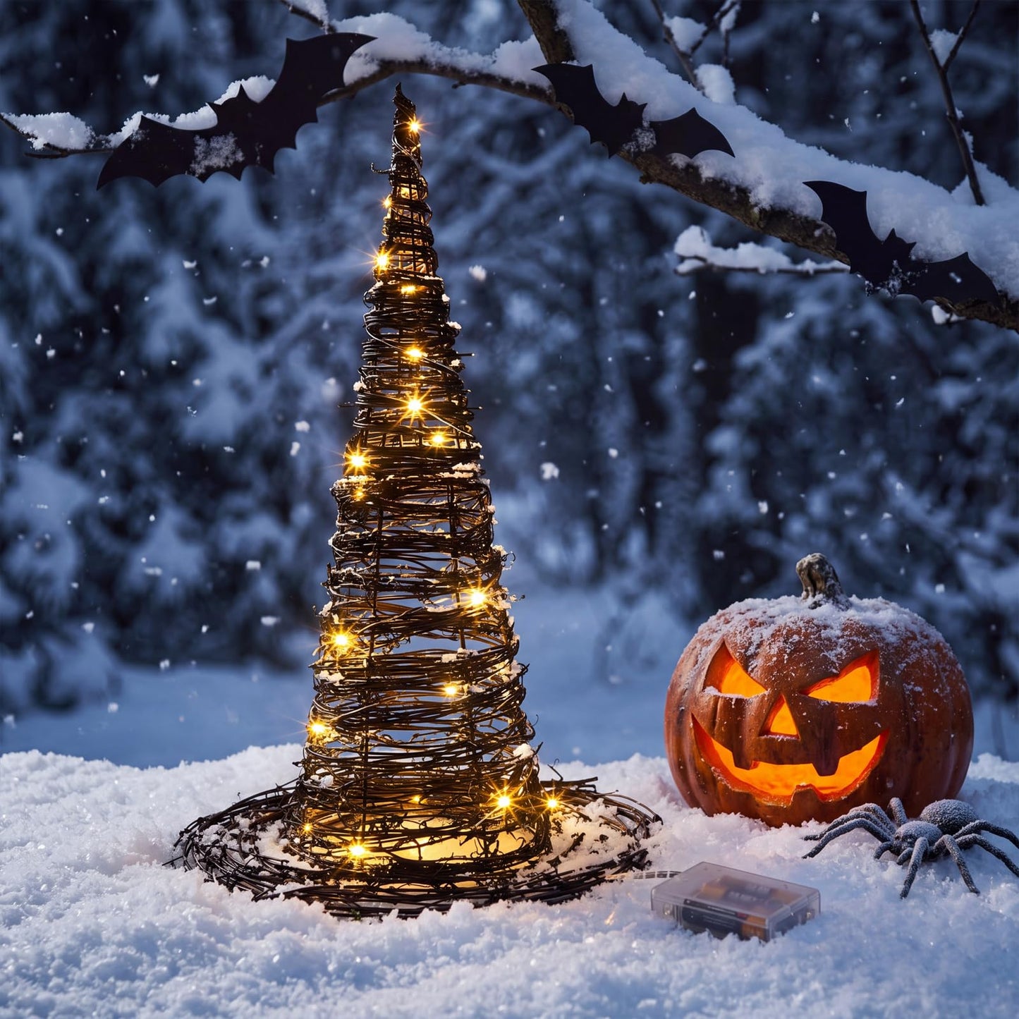 Woven Lit Fall Pumpkin