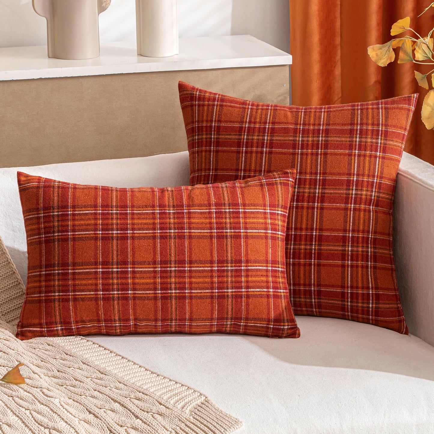 Fall Plaid Pillow Covers