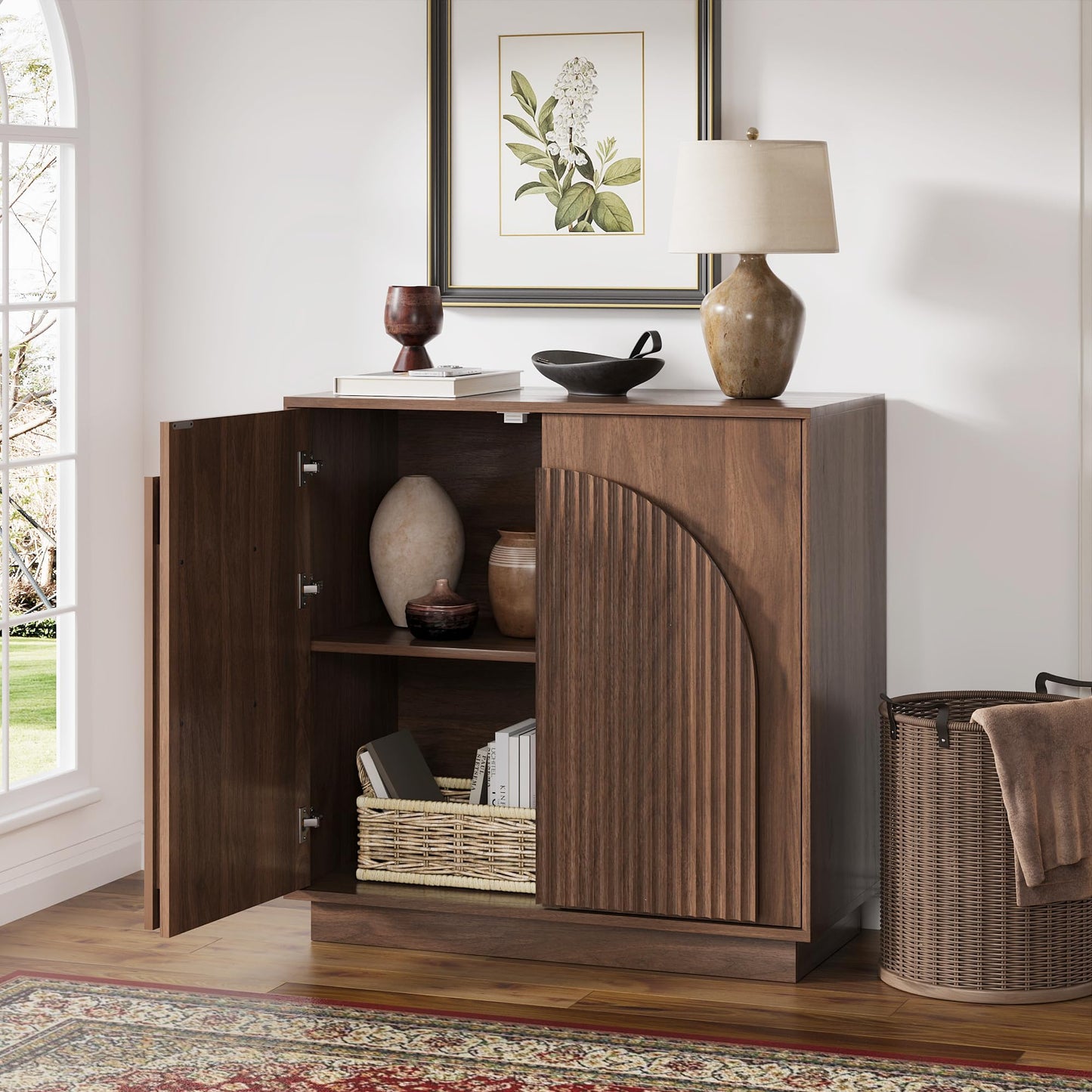 Modern Buffet Cabinet / Sideboard with Storage with Wave Design