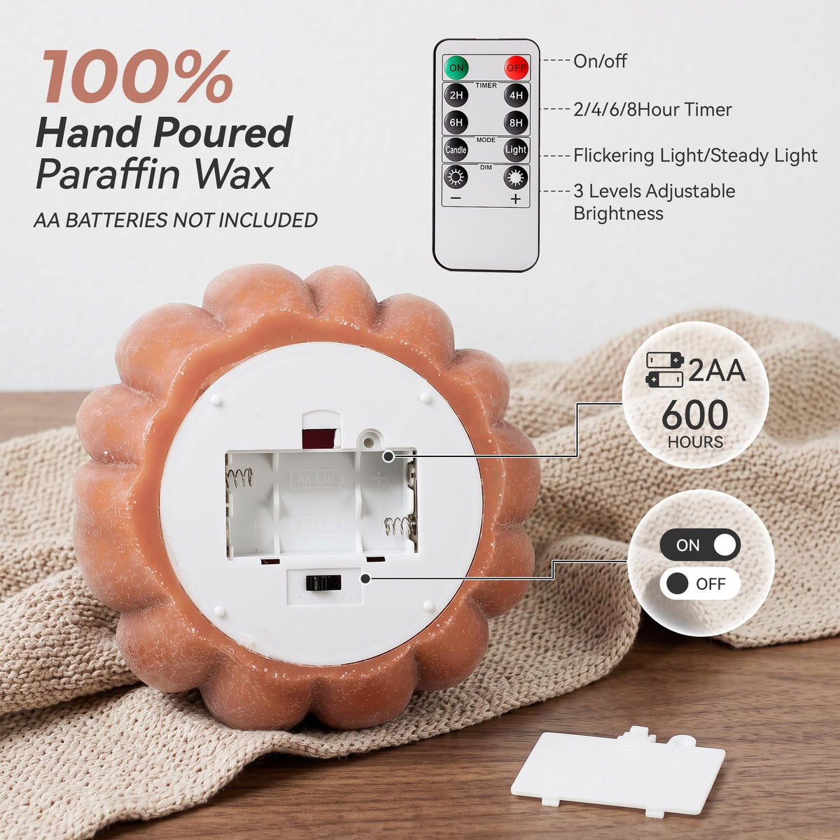Flameless Pumpkin Candle with Remote