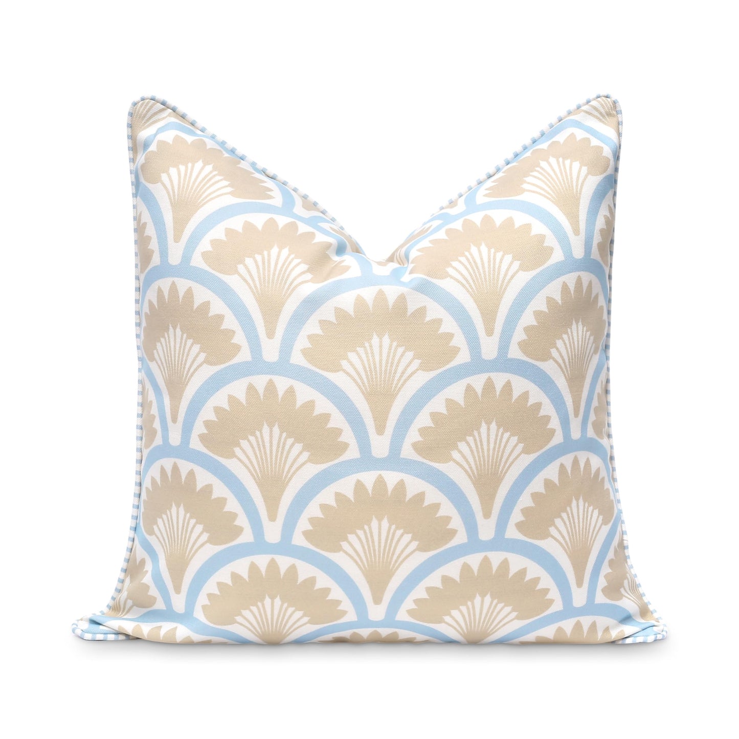Indoor Outdoor Scalloped Lumbar Pillow Cover 12"x20"