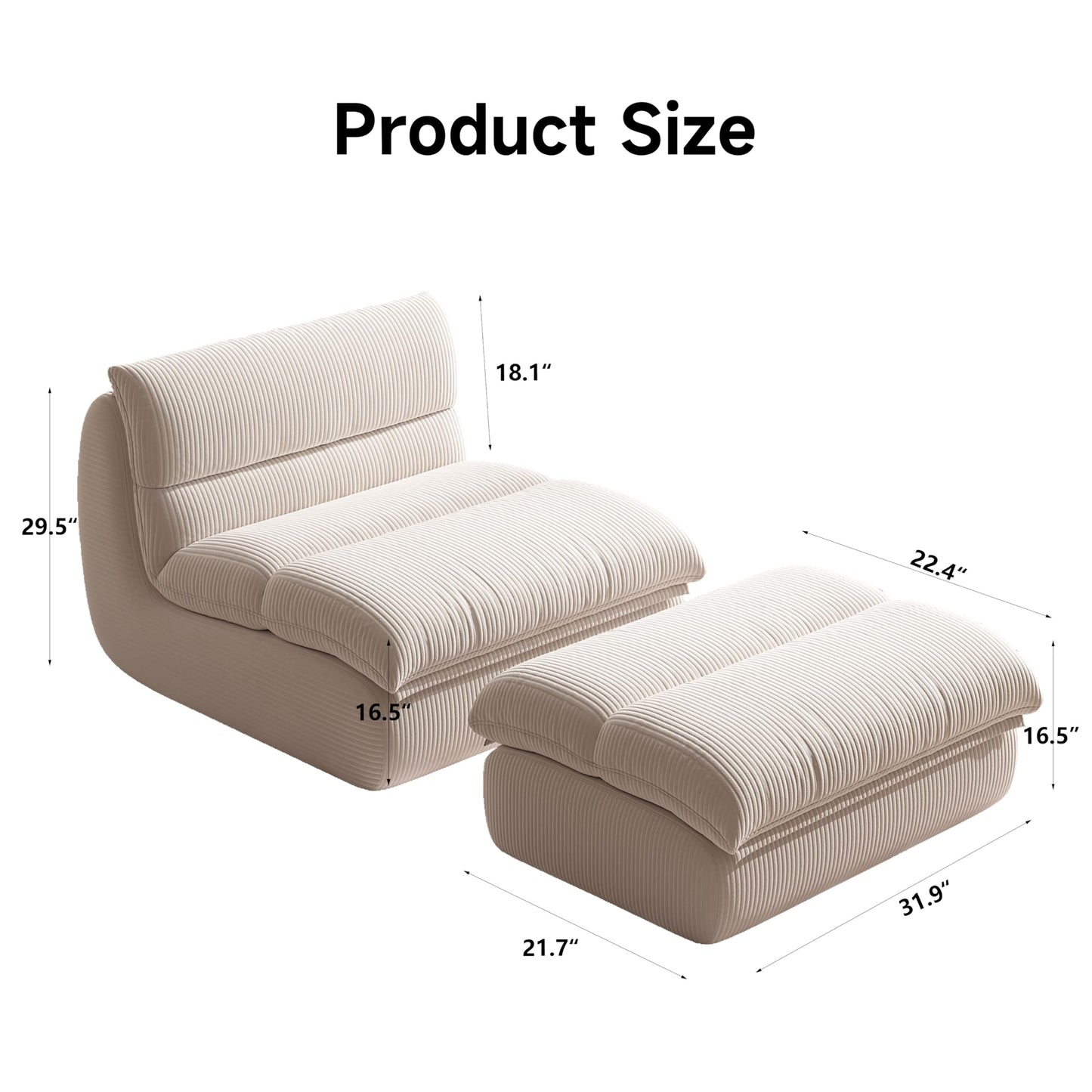 Cozy Comfy Bean Bag Chair with Ottoman