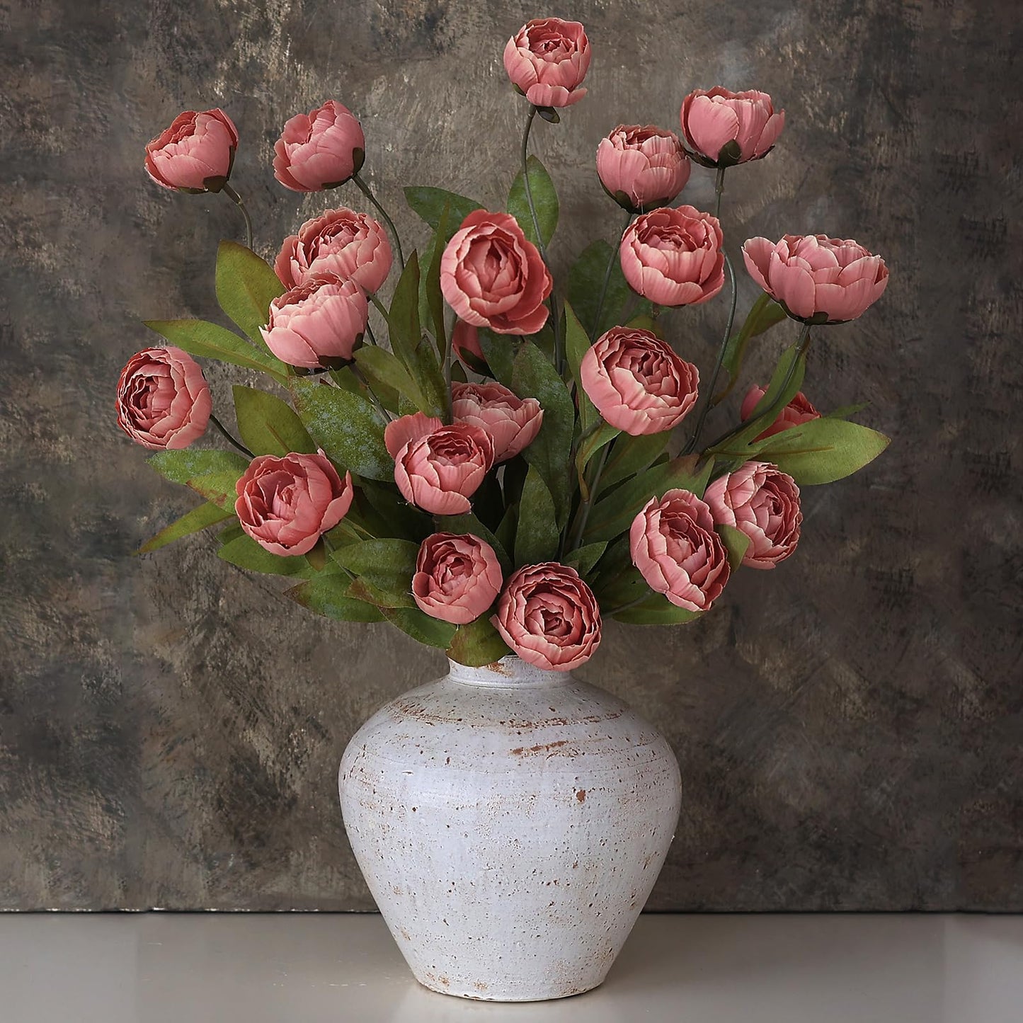 6 Pcs Faux Silk Peony Artificial Flowers 27" Stems