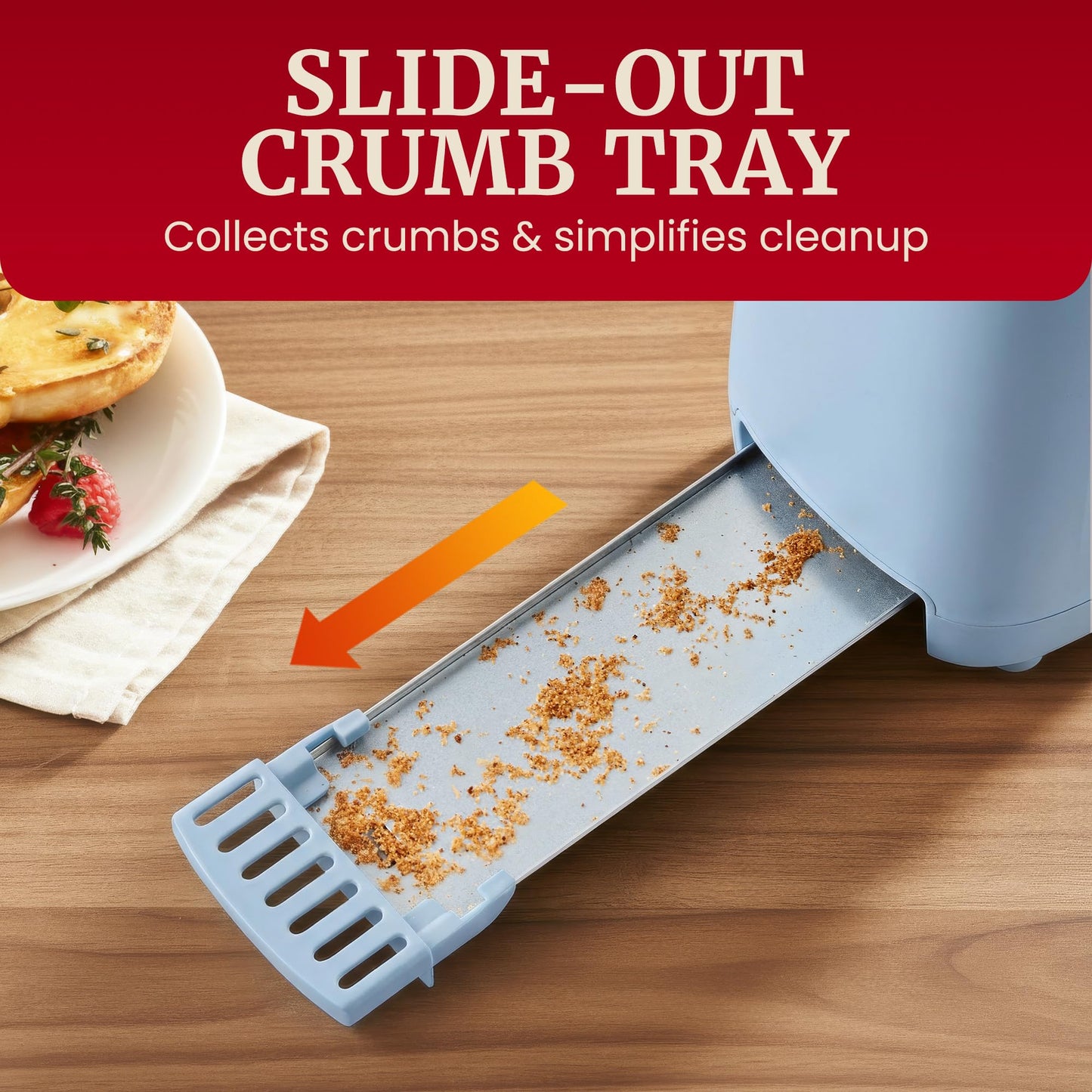 Elite Gourmet ECT2517C SLIMTOAST™ 2-Slice Long Slot Toaster, Cool-Touch Body, 6 Browning Shades, Extra-Wide 1.5" Slot for Artisan Bread, Bagels, Waffles & English Muffins, Cremello