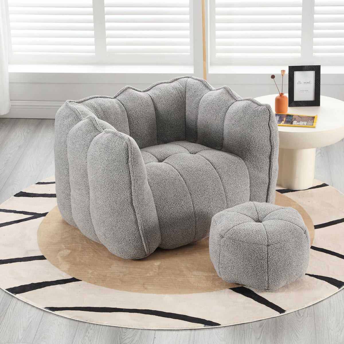 Bean Bag Couch with Ottoman