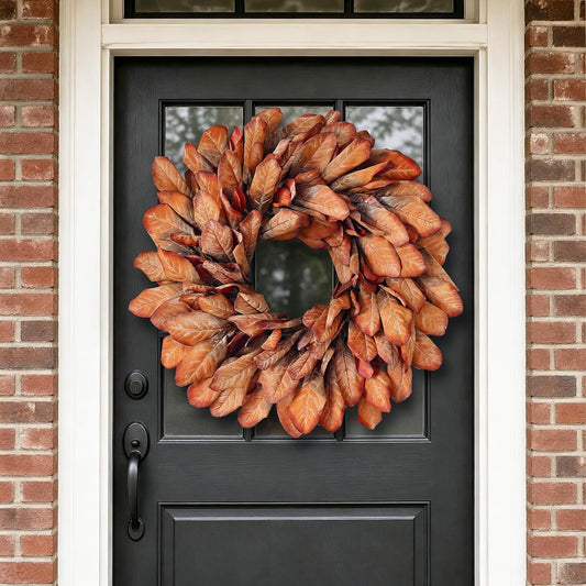 26" Autumn Fall Magnolia Leaf Wreath
